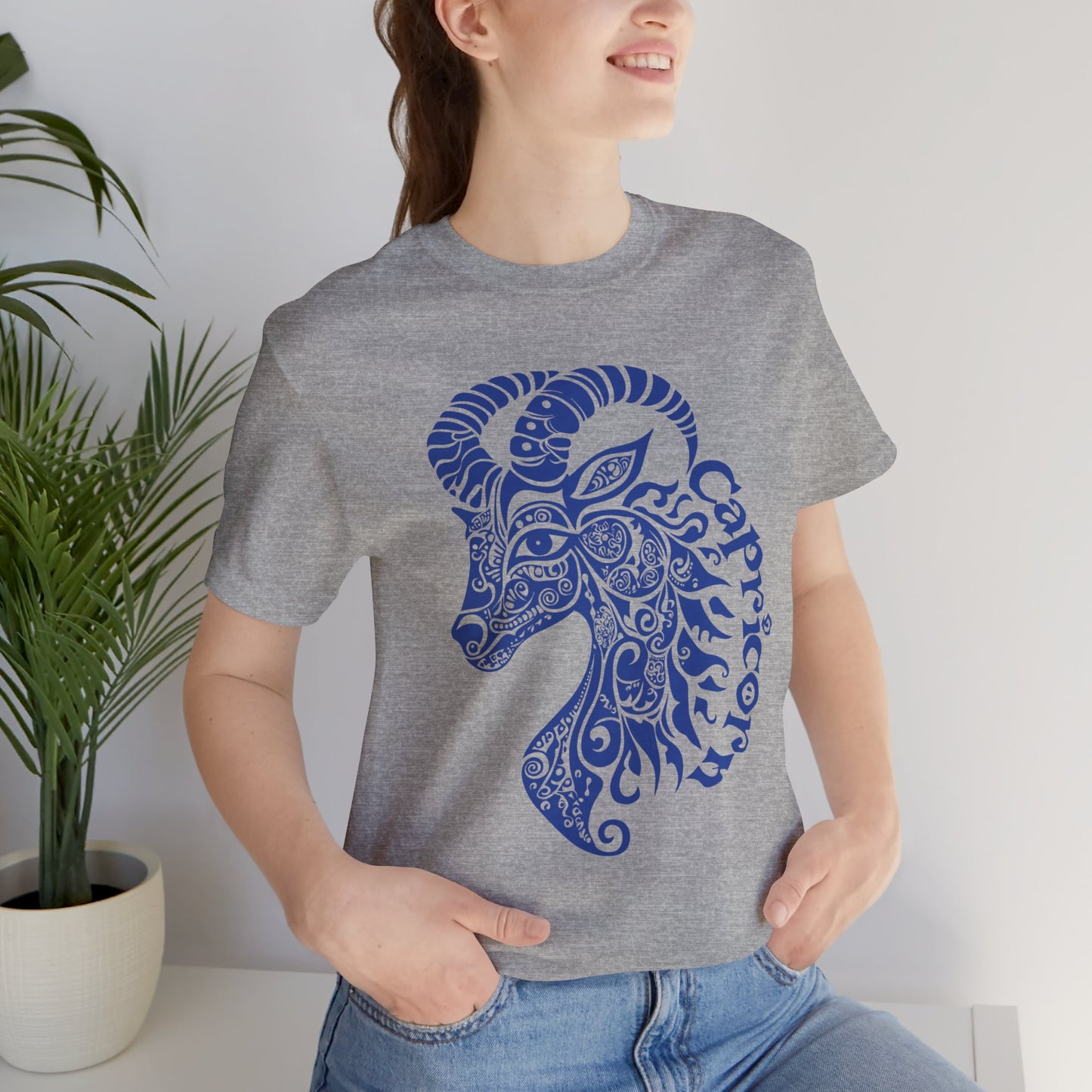 Capricorn blue graphic Unisex Jersey Short Sleeve Tee