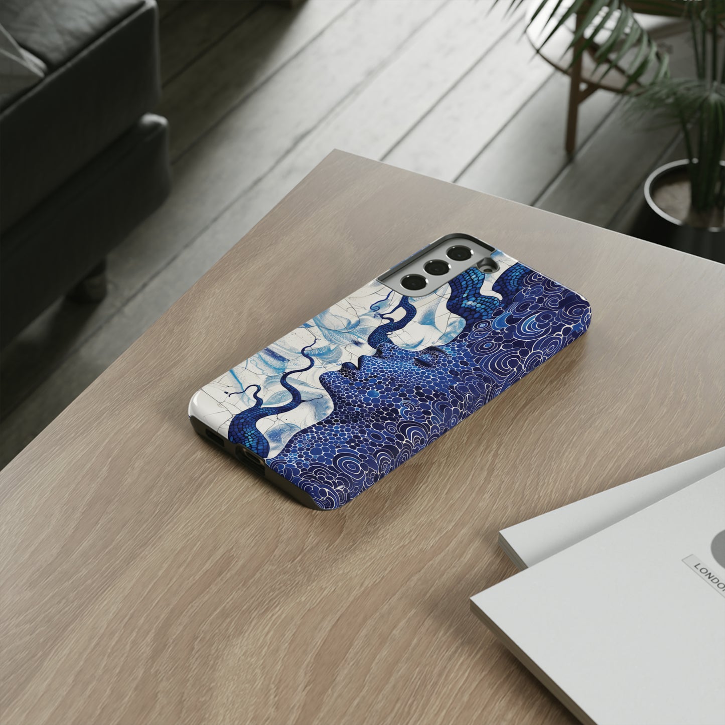 Phone Case, blue woman Artistic design, Tough Case, Colorful whimsical fantasy design, iPhone 15, 14, 13, 12, 11, Samsung, Pixel