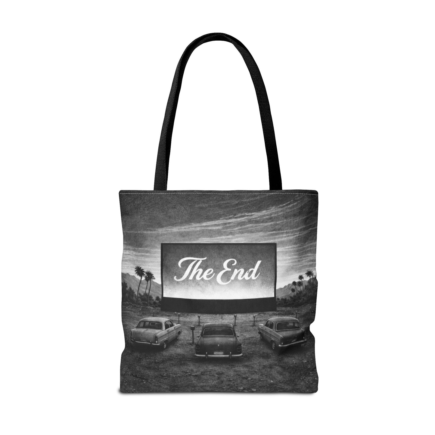 Retro Drive-In Tote Bag — 'The End' Vintage Drive In Theater  Canvas Tote