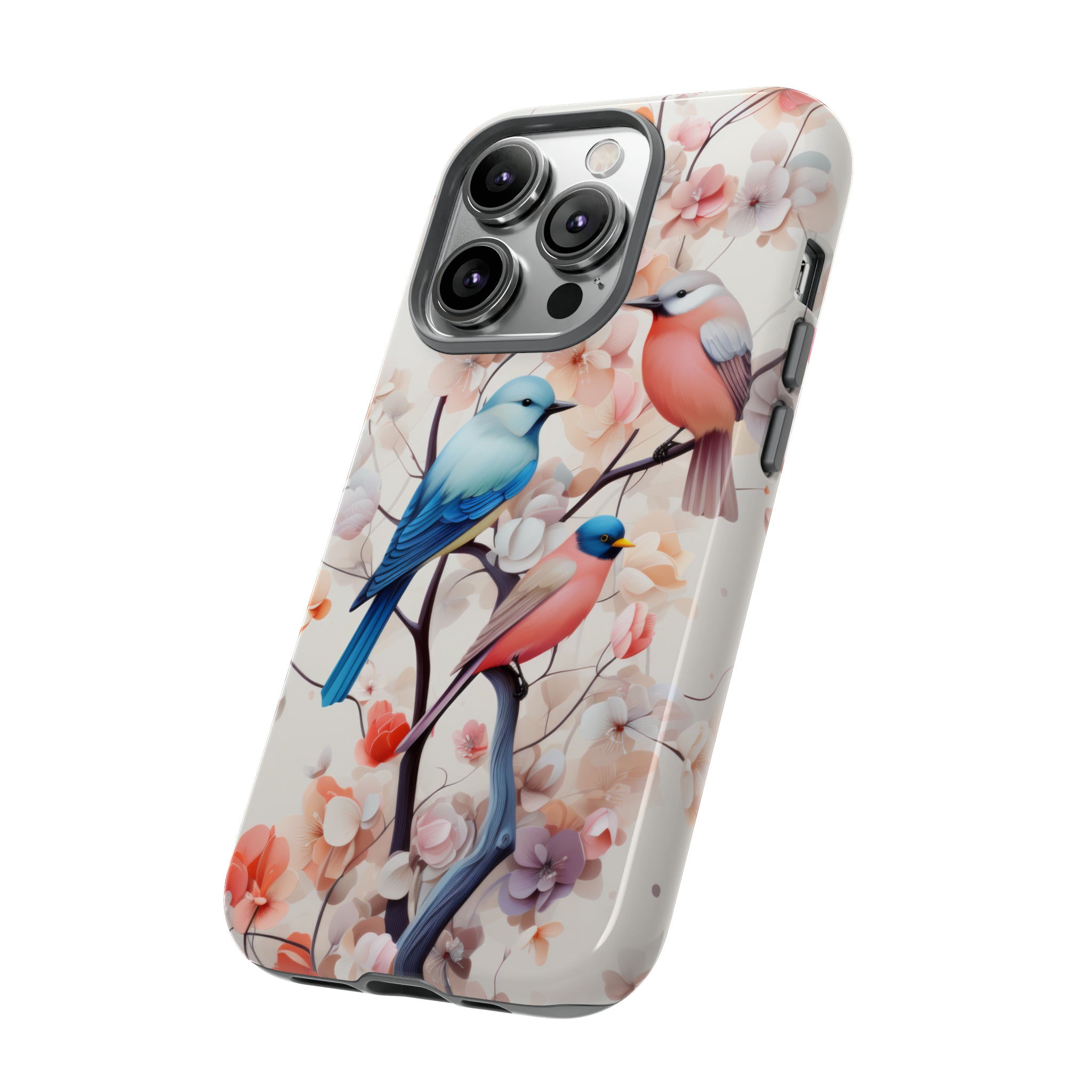 Three birds on a branch water color Tough Cases