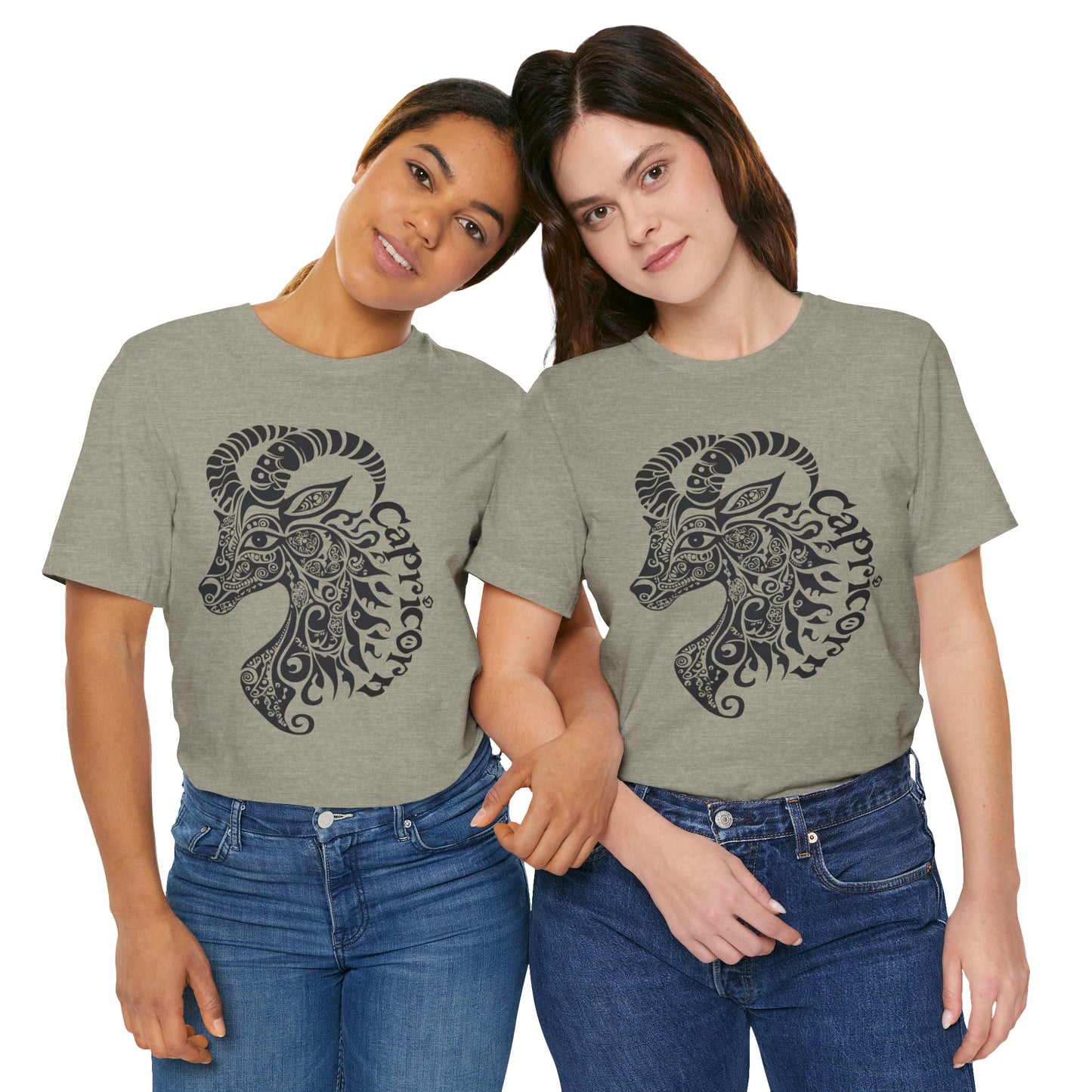 Capricorn with black graphic Unisex Jersey Short Sleeve Tee