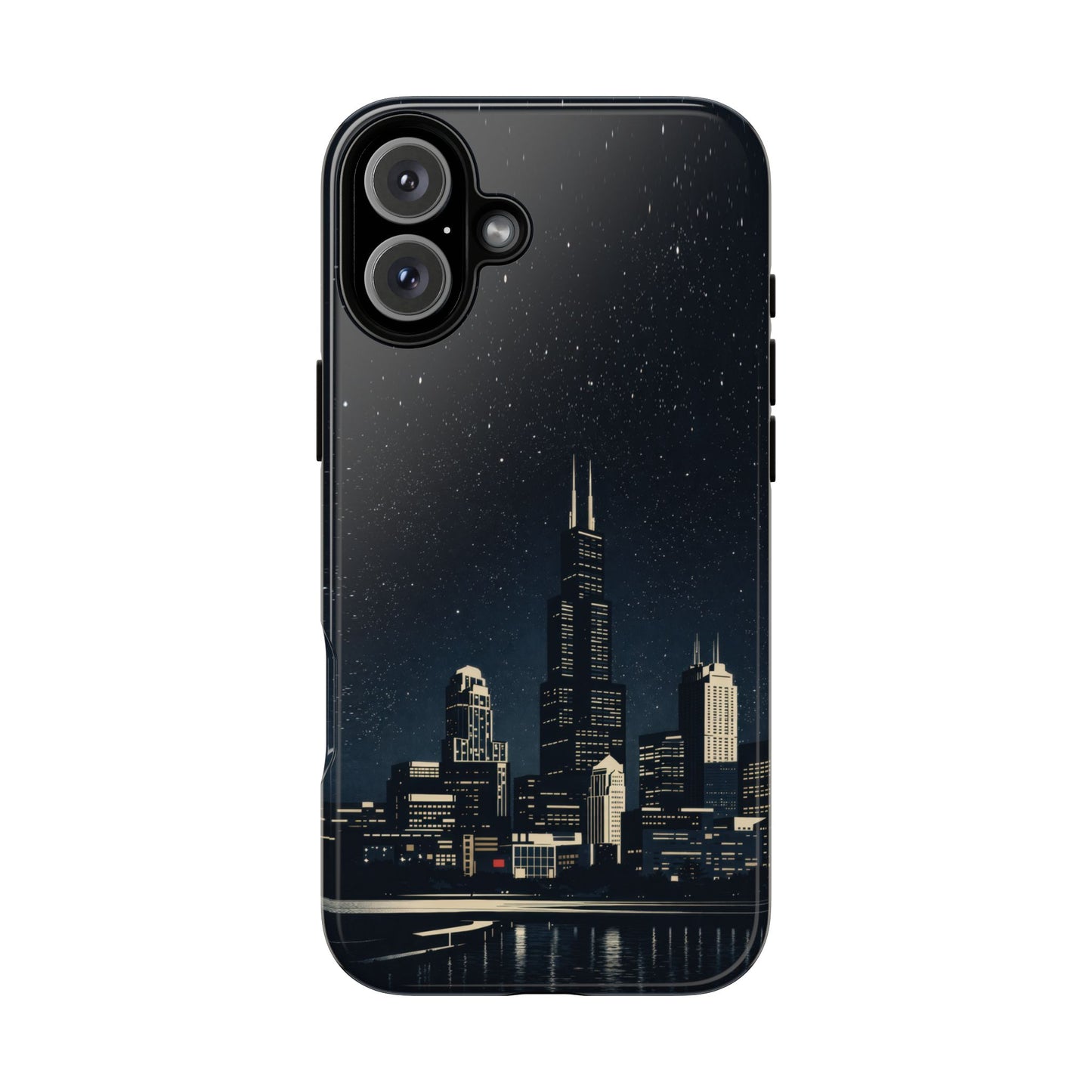 Chicago City Skyline Tough Phone Case – Nighttime Chicago Skyscraper Design