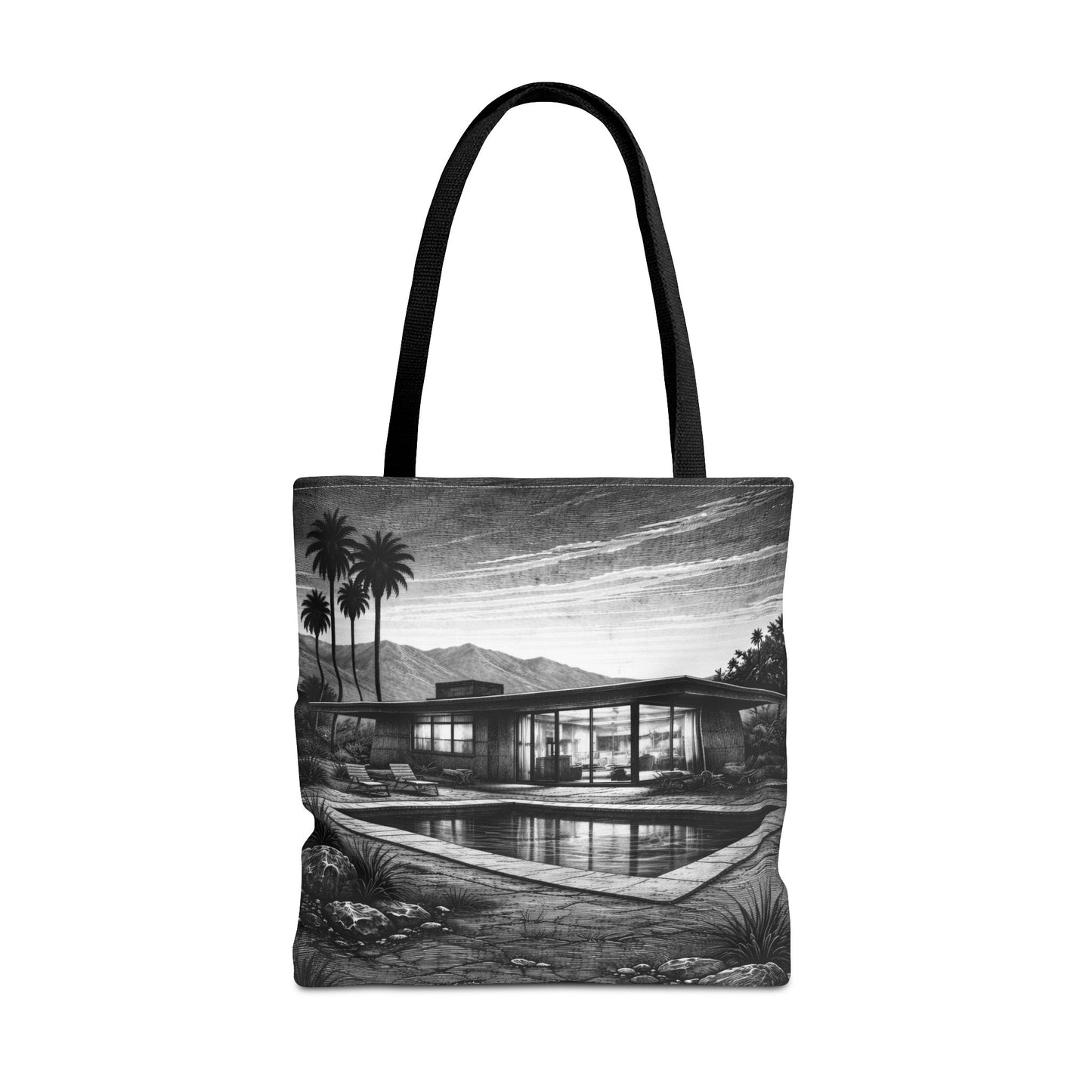 Midcentury Modern Palm Springs Pool House Tote, Palm Spring vintage vibe, midcentury modern tote