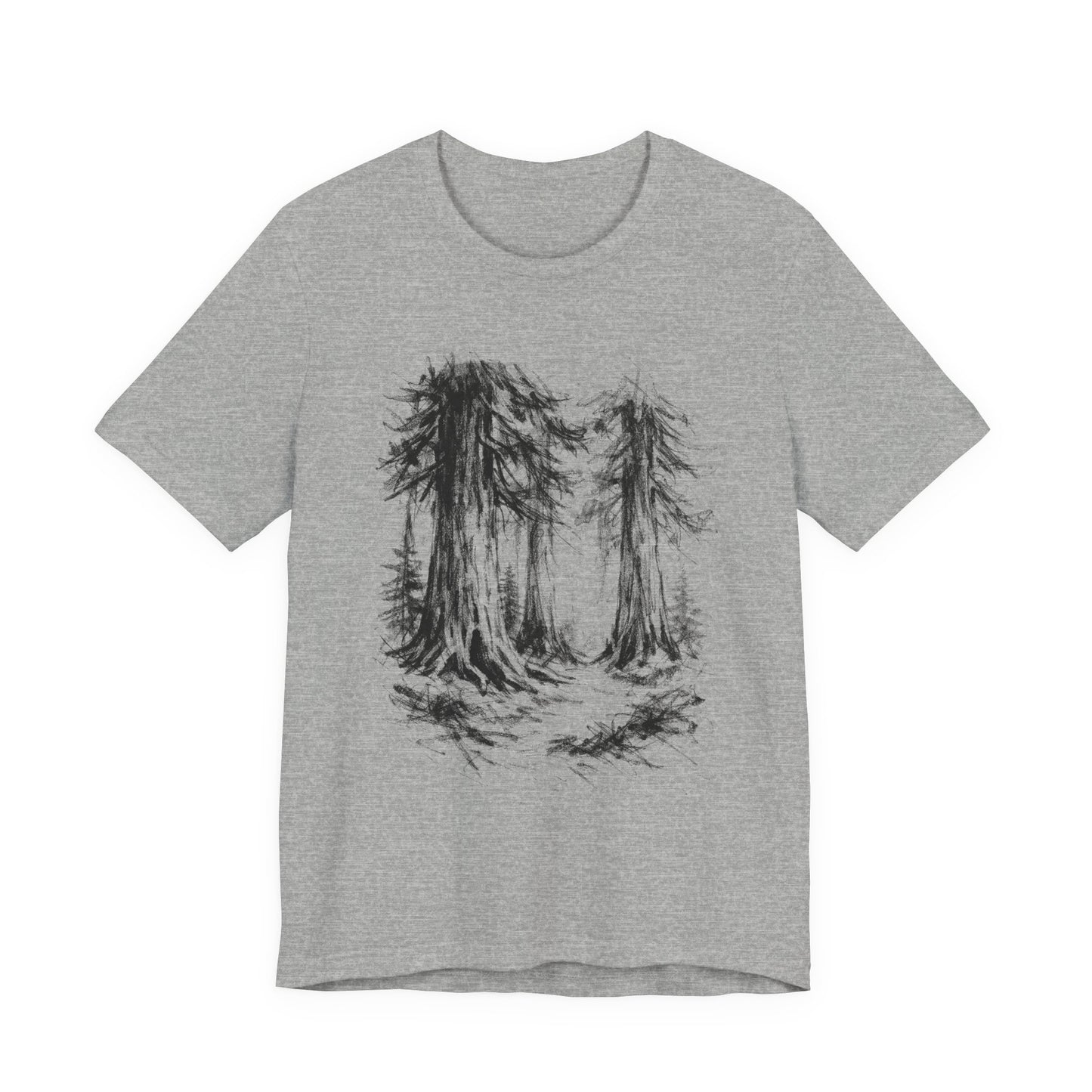 Forest Sketch Tee — Hand-Drawn Redwoods Graphic T-Shirt