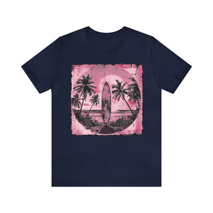Pink vintage surfboard Unisex Jersey Short Sleeve Tee