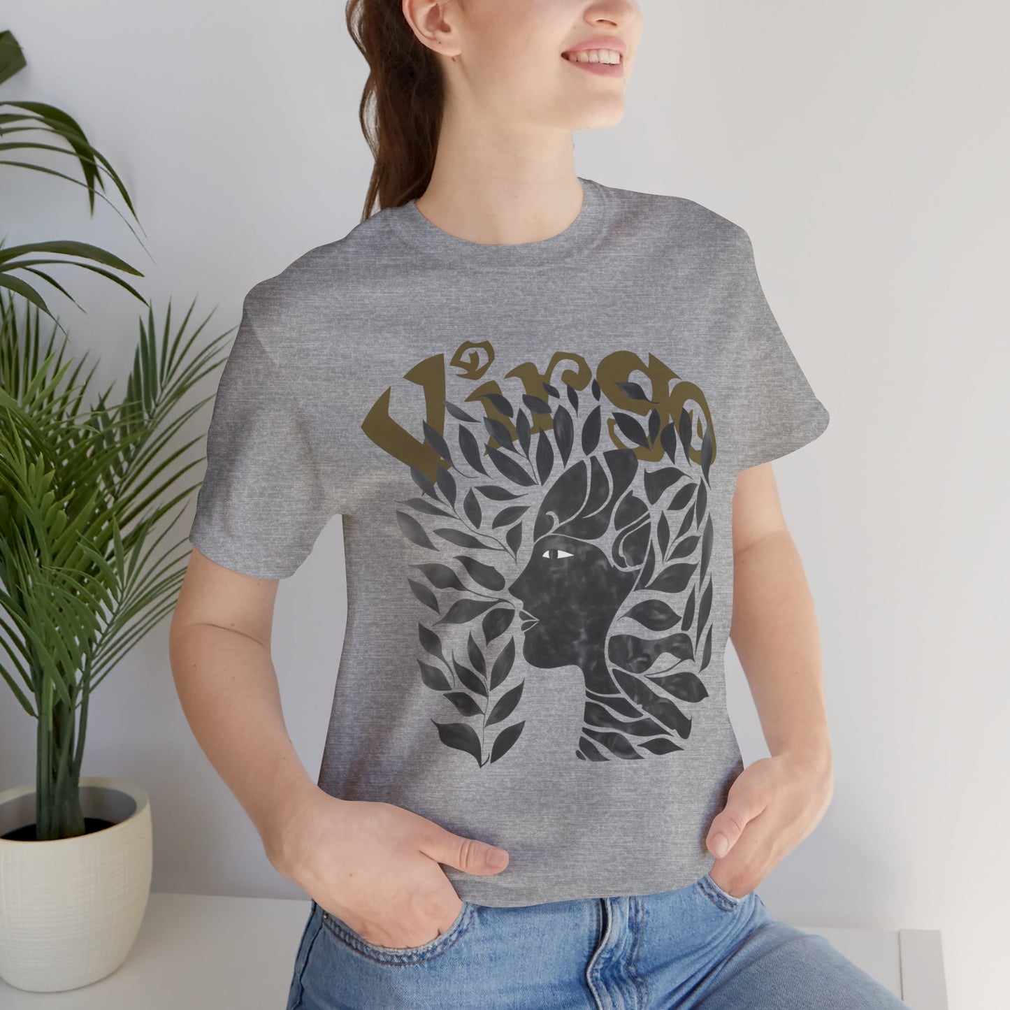 Virgo Black graphic Unisex Jersey Short Sleeve Tee