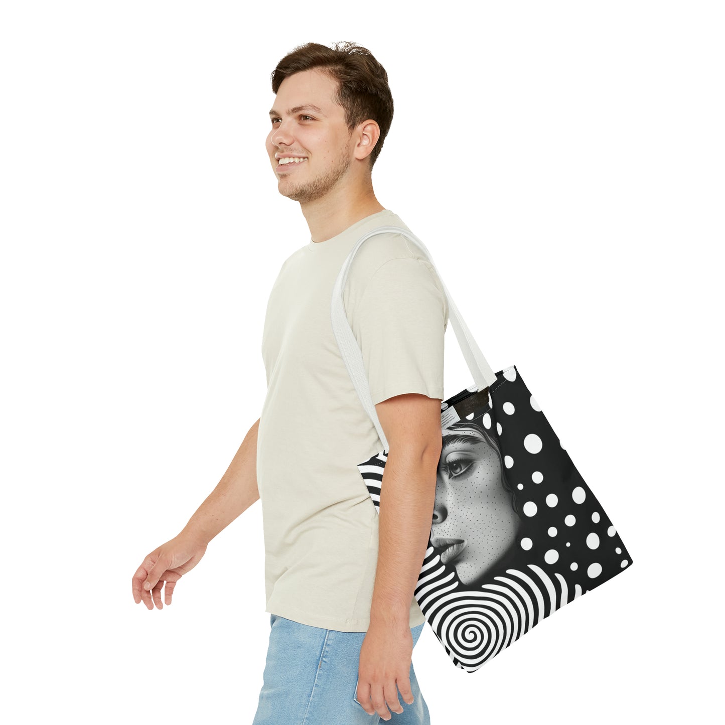 Black & white swirl Tote Bag in 3 sizes