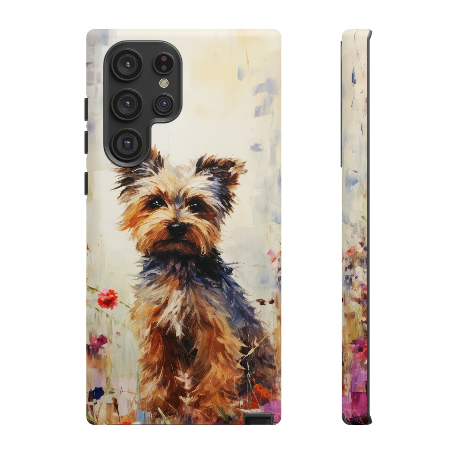 Yorkie in flowers Tough Cases