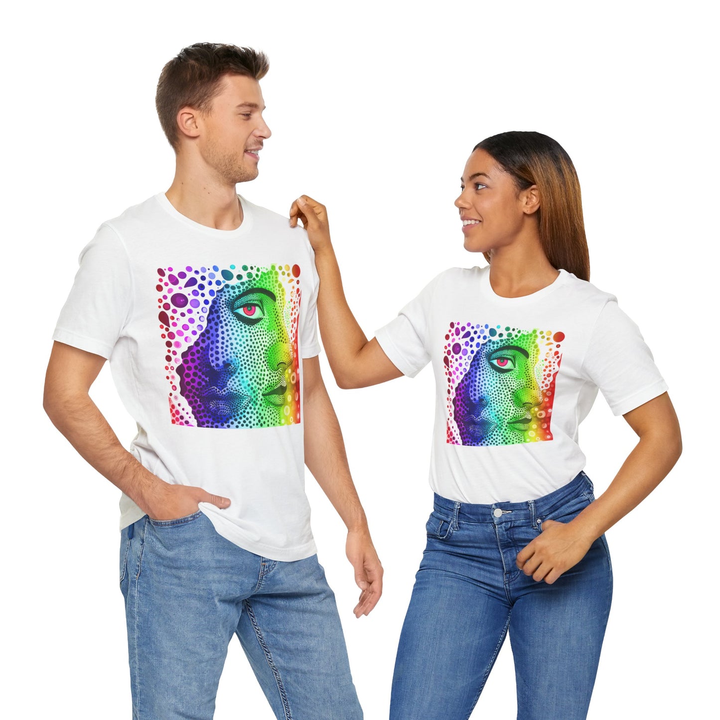 Two faced rainbow Unisex Jersey Short Sleeve Tee