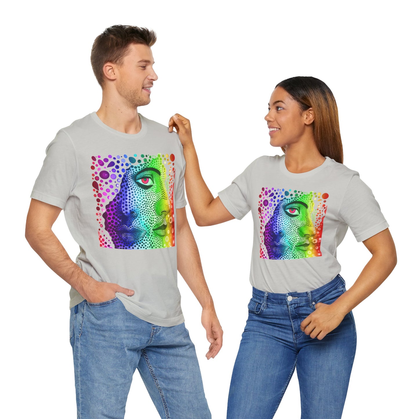 Two faced rainbow Unisex Jersey Short Sleeve Tee