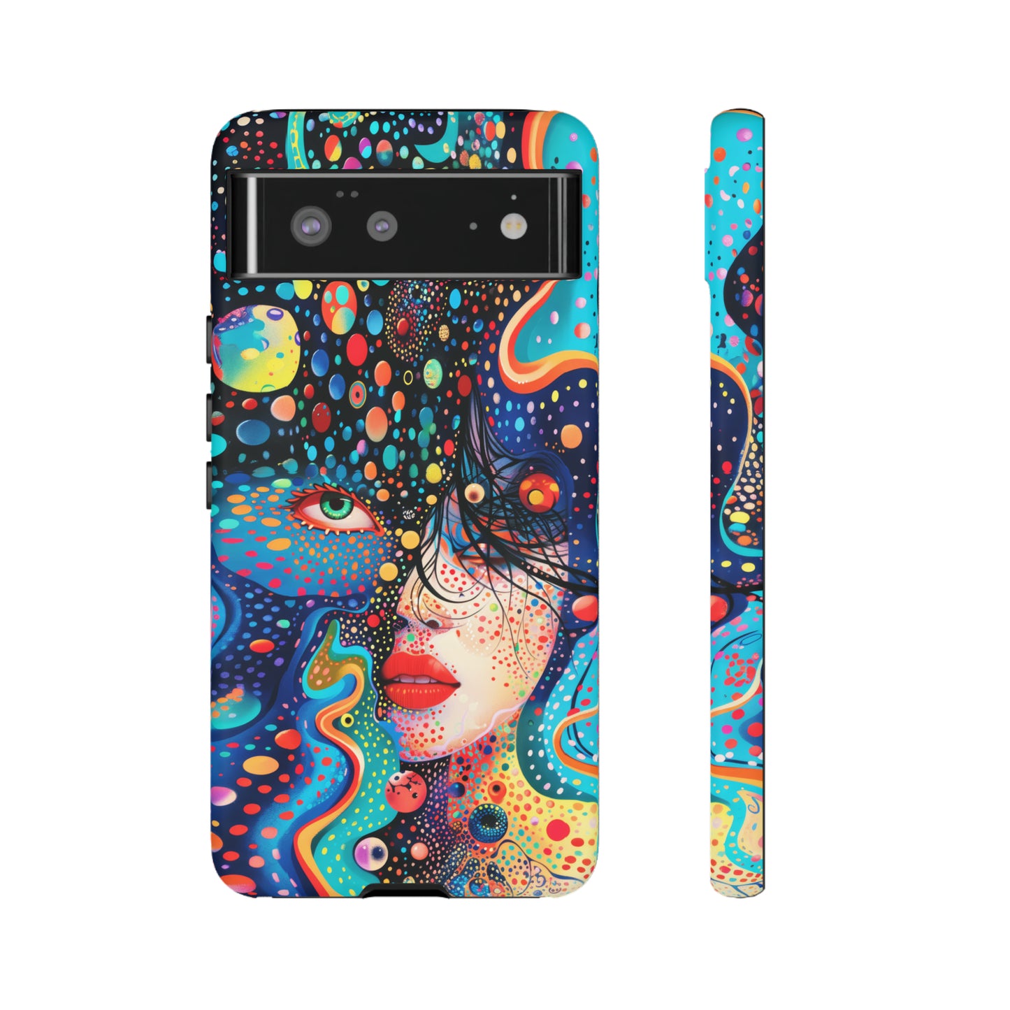 Phone Case, dream in color, Artistic design, Tough Case, Colorful whimsical flower design, iPhone 15, 14, 13, 12, 11, Samsung, Pixel