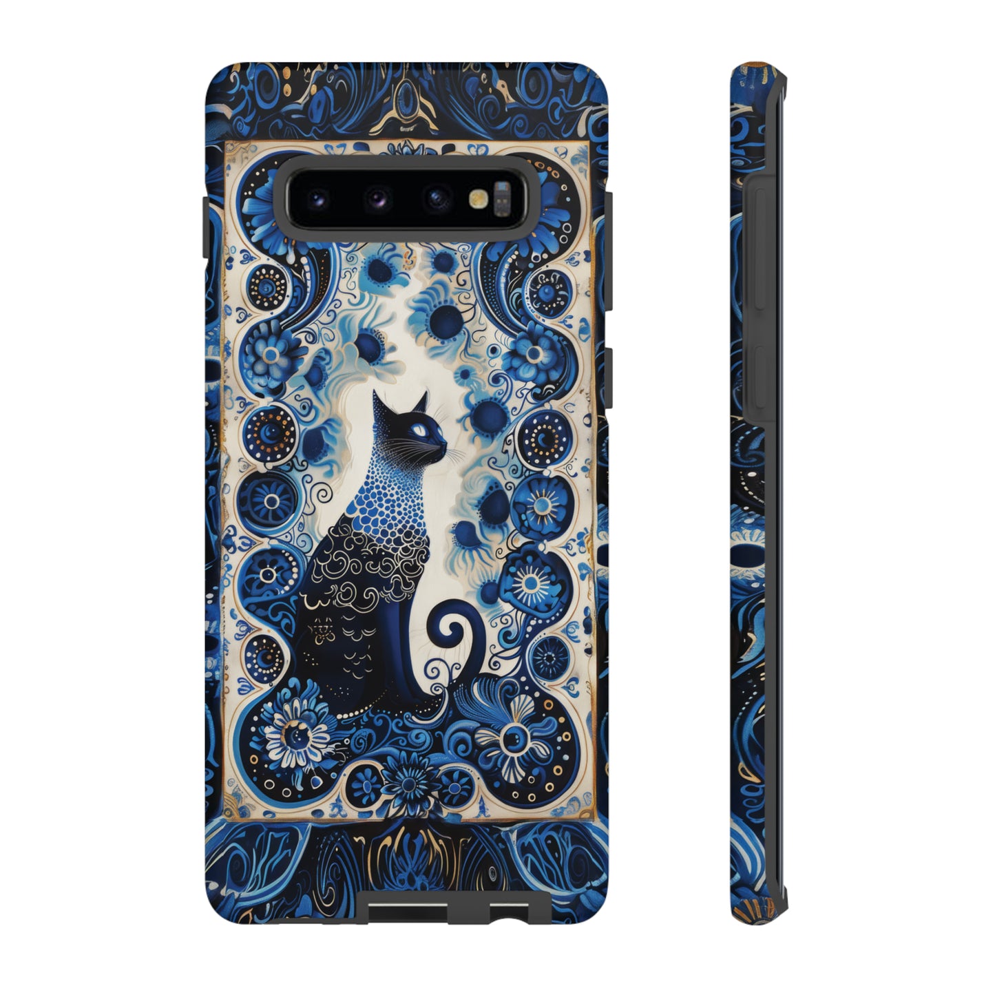 Black cat in frame Tough Cases