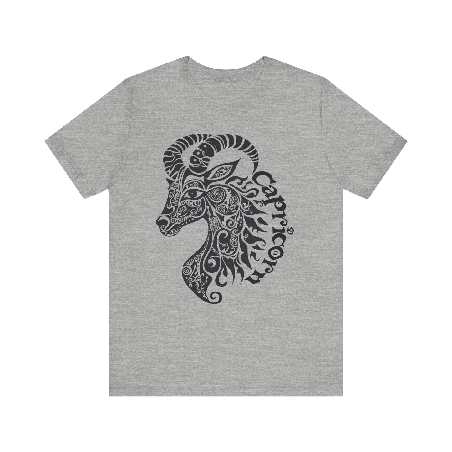 Capricorn with black graphic Unisex Jersey Short Sleeve Tee