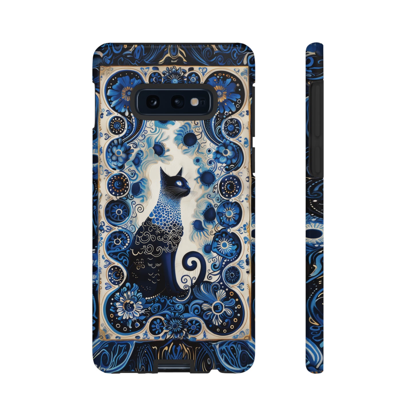 Black cat in frame Tough Cases