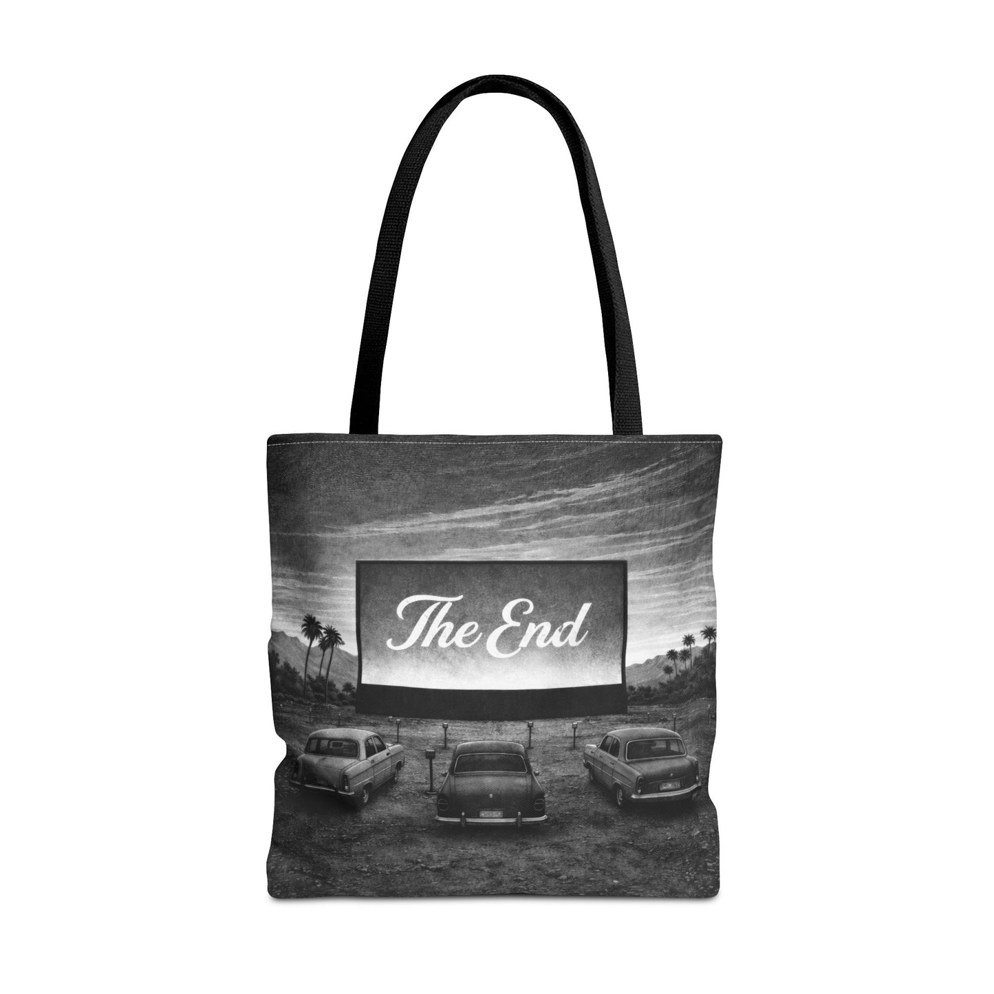 Retro Drive-In Tote Bag — 'The End' Vintage Drive In Theater  Canvas Tote