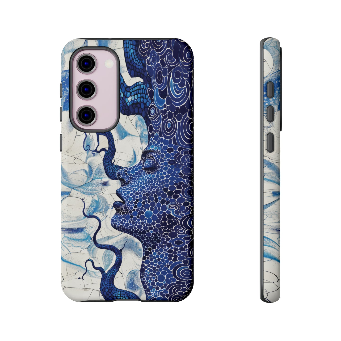 Phone Case, blue woman Artistic design, Tough Case, Colorful whimsical fantasy design, iPhone 15, 14, 13, 12, 11, Samsung, Pixel