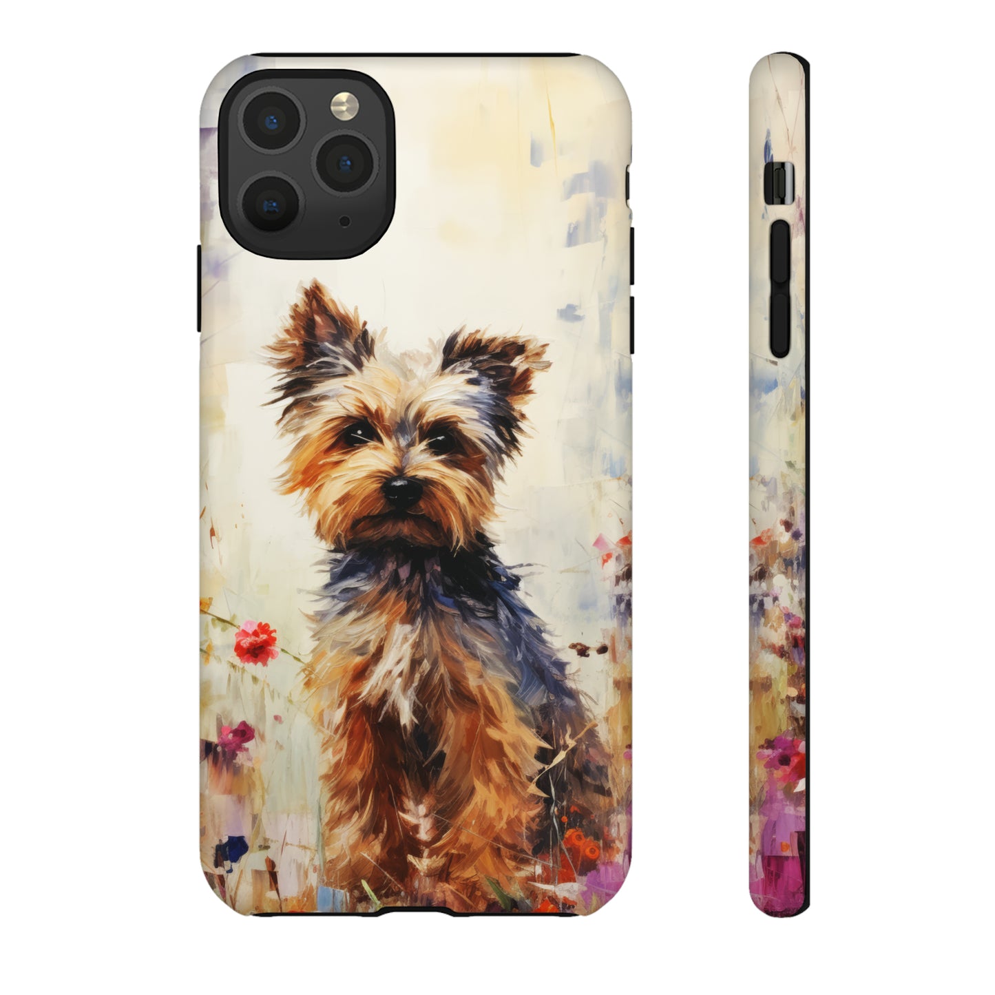 Yorkie in flowers Tough Cases