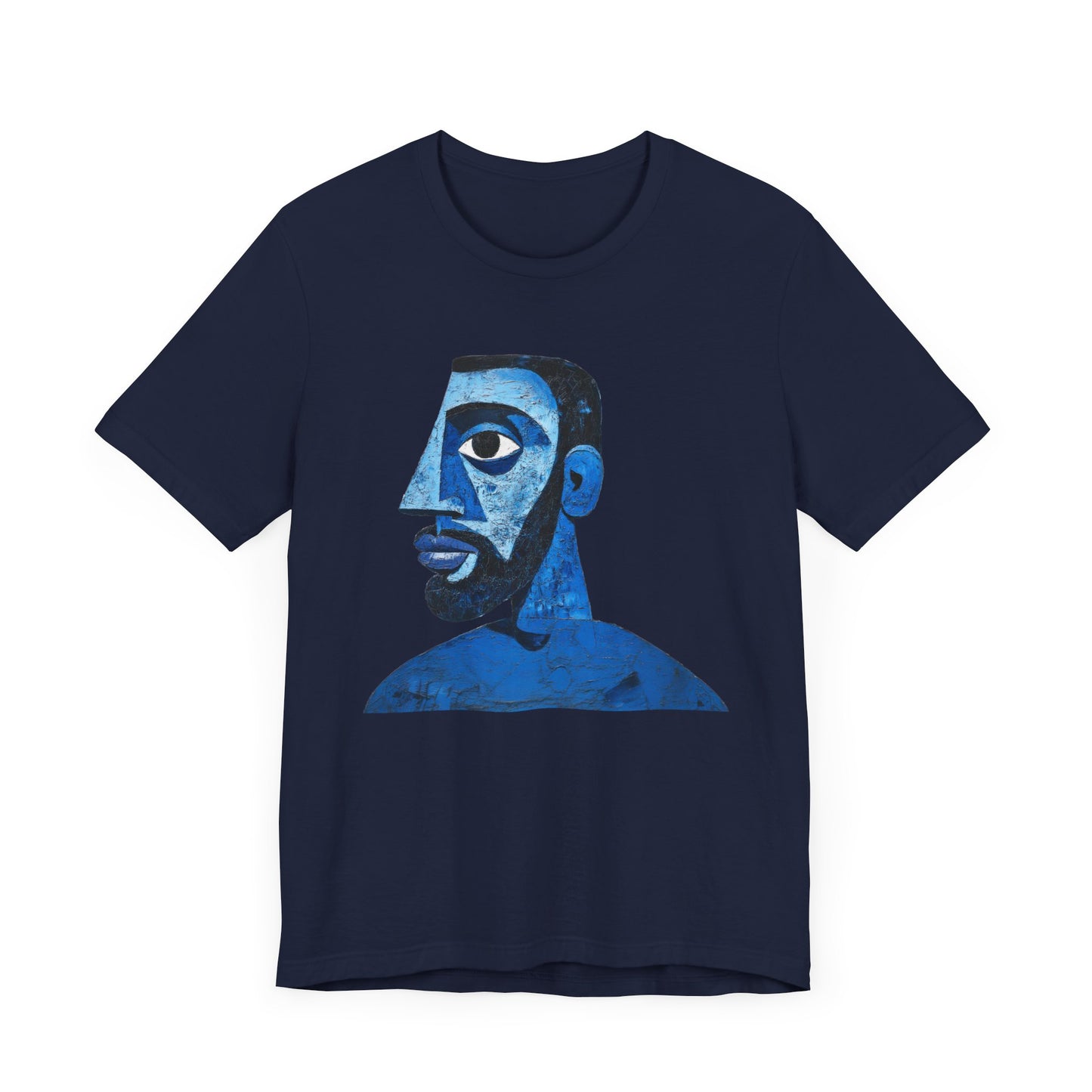 Abstract Artistic Blue Portrait Unisex Jersey Tee