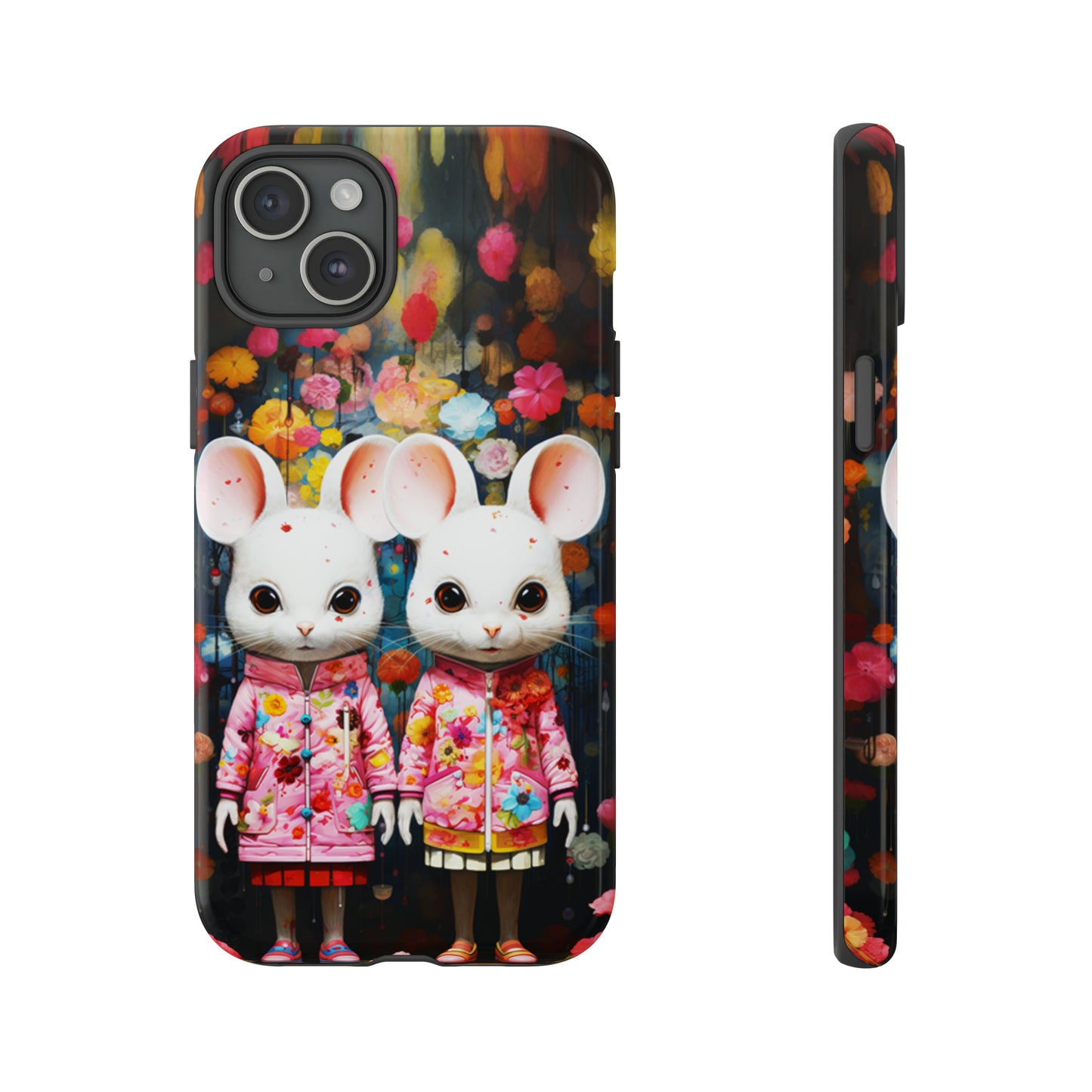 Two mice and flowers Tough Cases