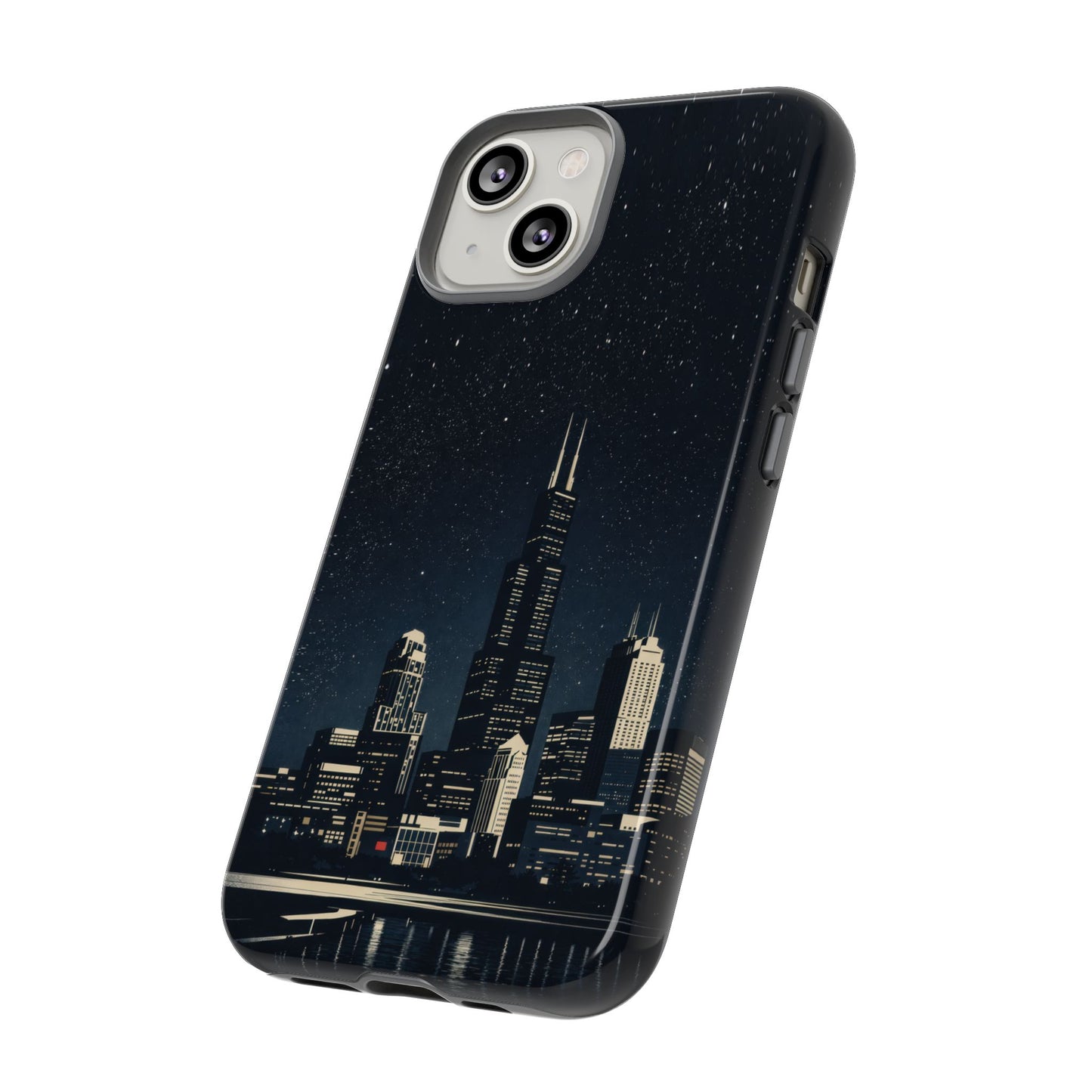Chicago City Skyline Tough Phone Case – Nighttime Chicago Skyscraper Design