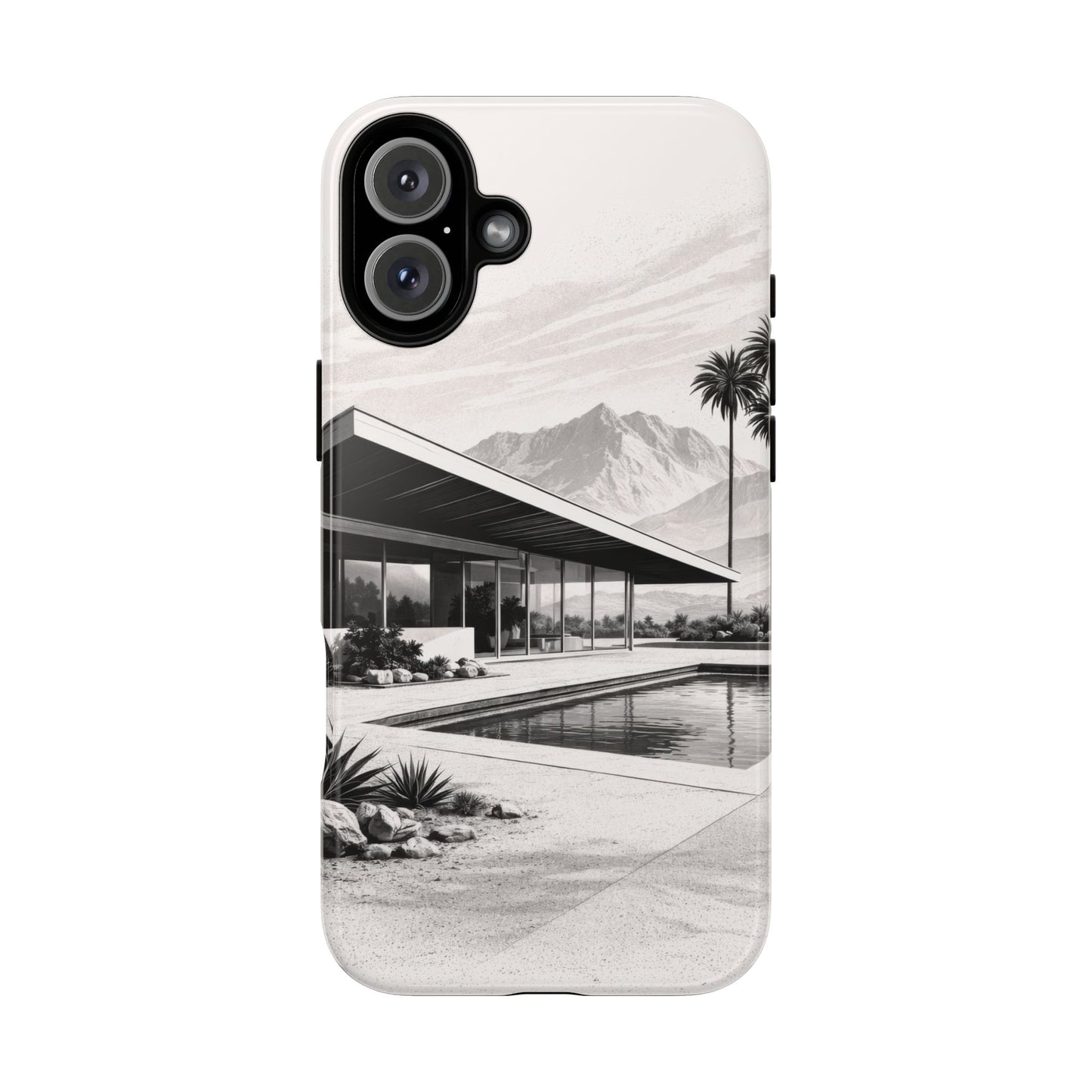 Mid-Century Palm Springs Phone Case – Retro Modern Desert House Design