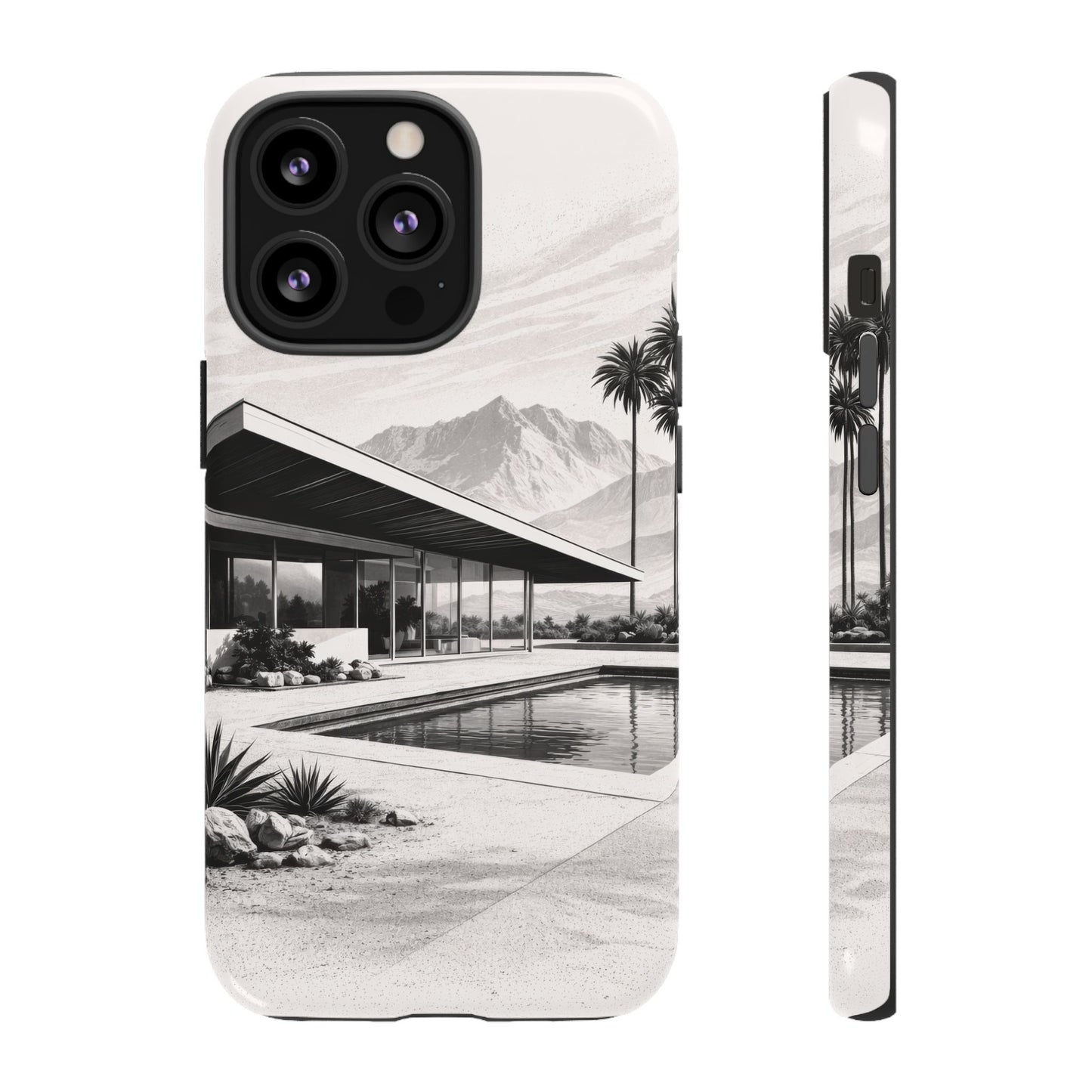 Mid-Century Palm Springs Phone Case – Retro Modern Desert House Design