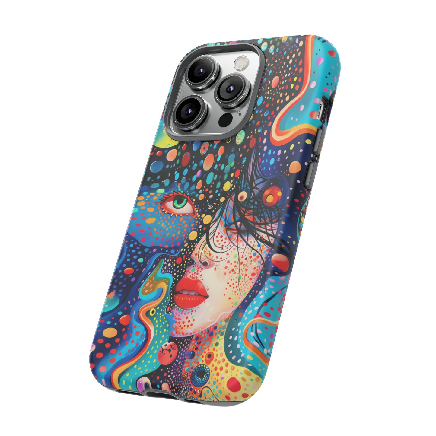 Phone Case, dream in color, Artistic design, Tough Case, Colorful whimsical flower design, iPhone 15, 14, 13, 12, 11, Samsung, Pixel