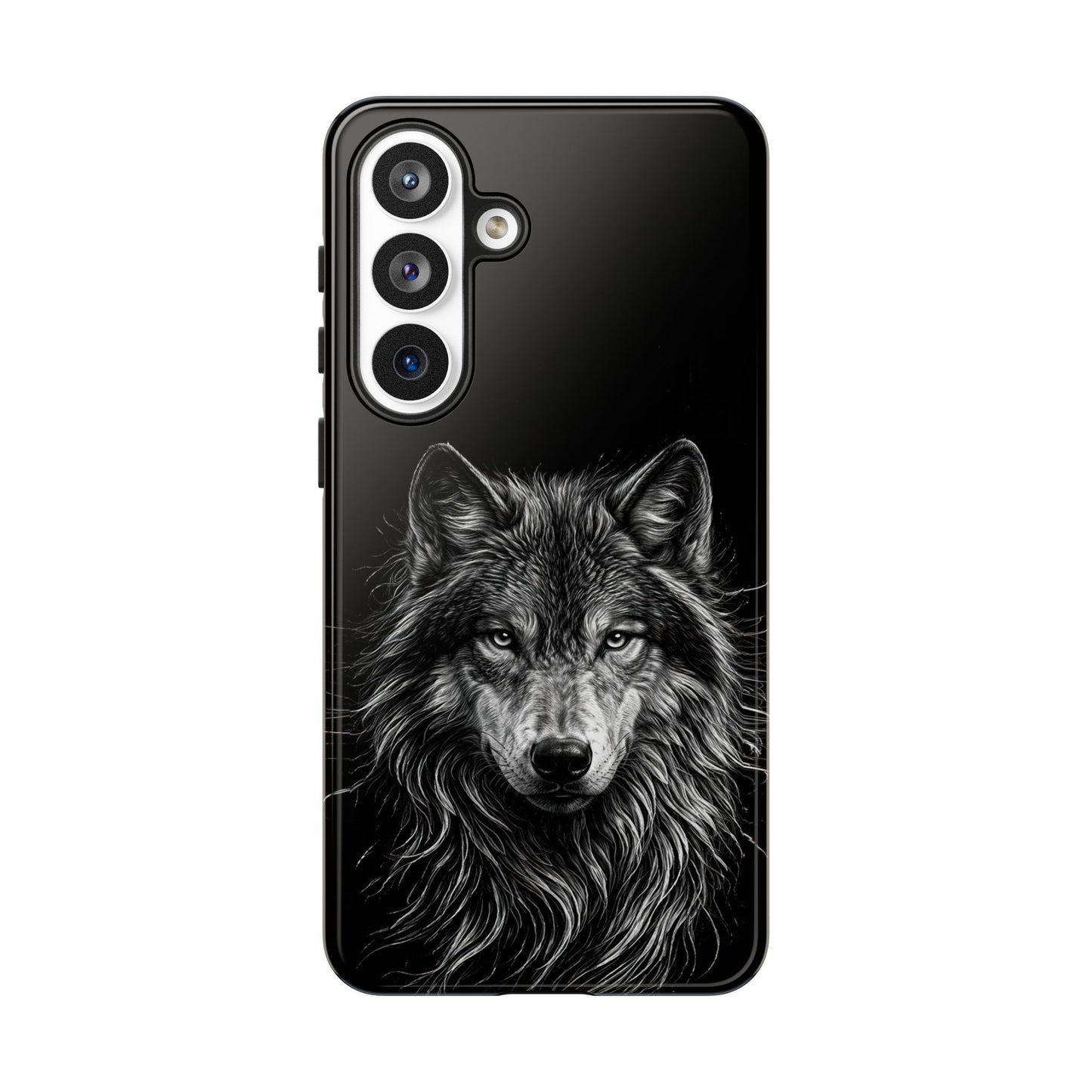 Wolf drawing Phone Case - Tough and Stylish Black Design