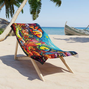 Colorful reef fish Beach Towel in two sizes