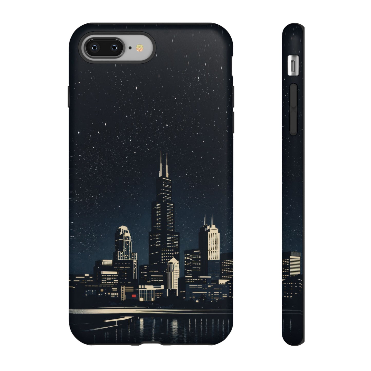 Chicago City Skyline Tough Phone Case – Nighttime Chicago Skyscraper Design