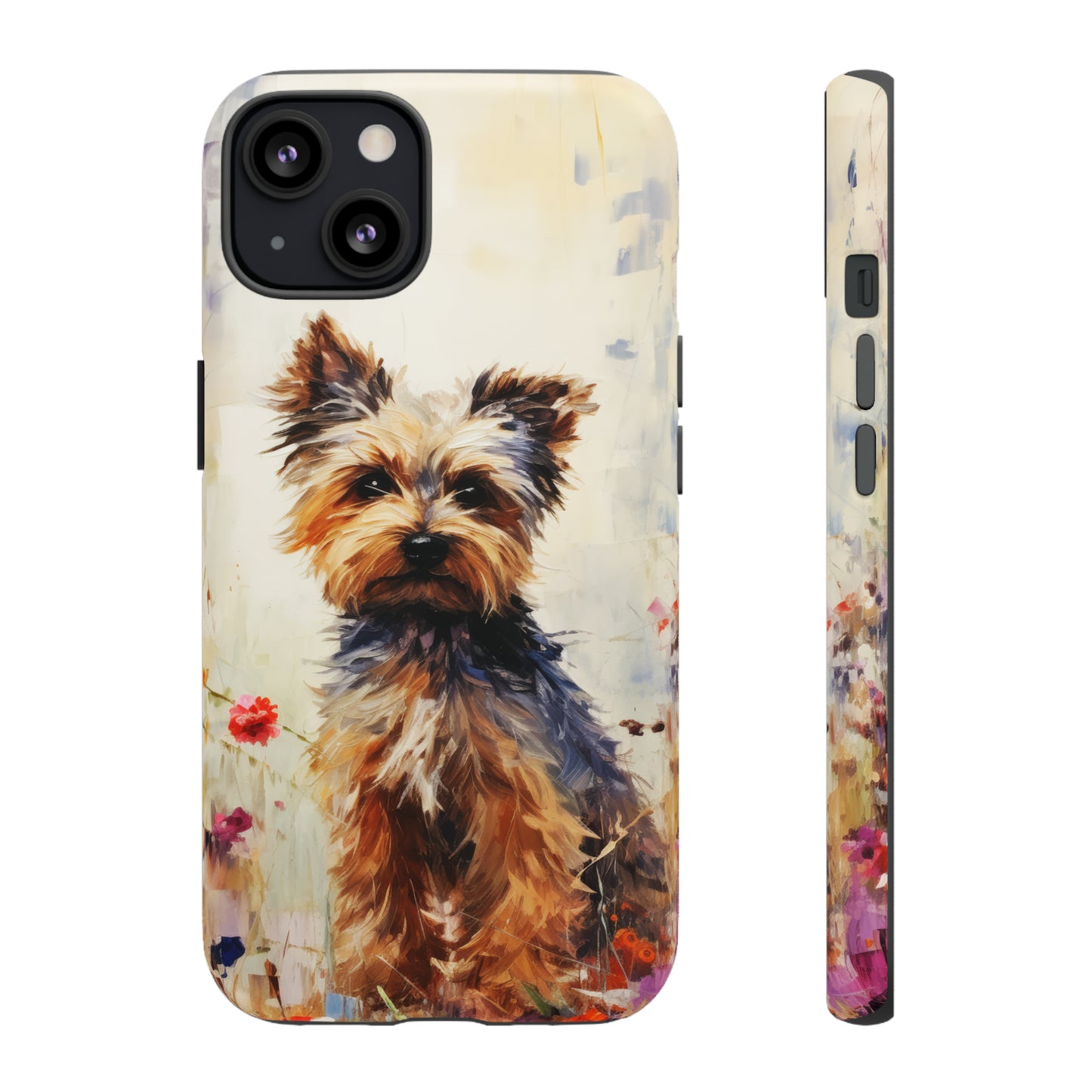 Yorkie in flowers Tough Cases