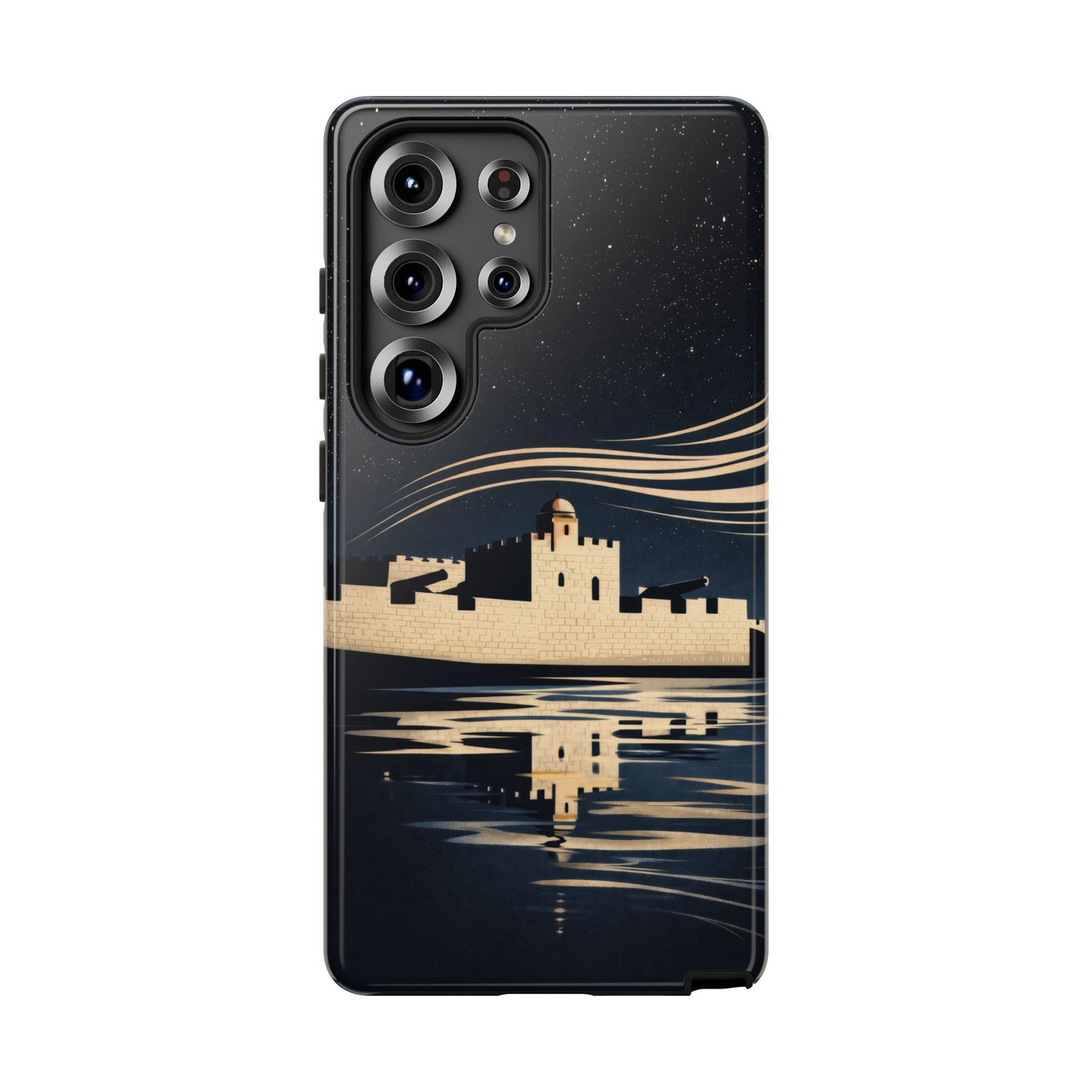 Essaouira Morocco Reflection Tough Phone Case — Night Sky in Essaouira Waterproof Design