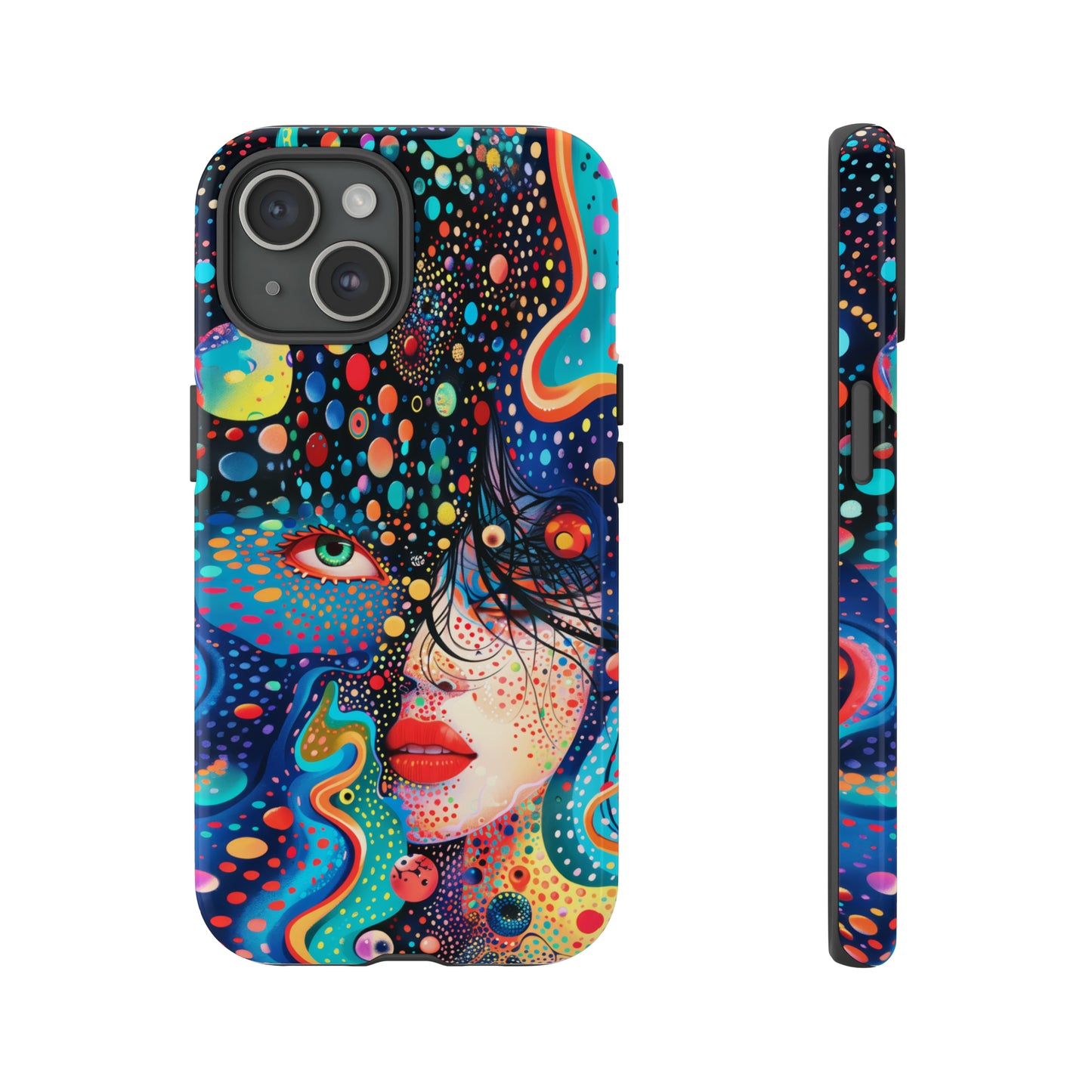 Phone Case, dream in color, Artistic design, Tough Case, Colorful whimsical flower design, iPhone 15, 14, 13, 12, 11, Samsung, Pixel