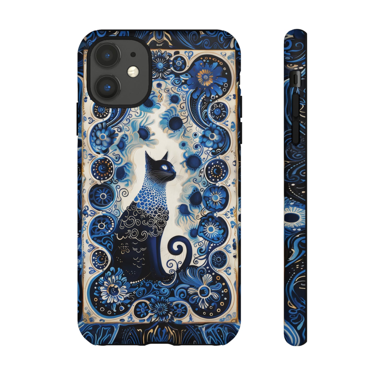 Black cat in frame Tough Cases