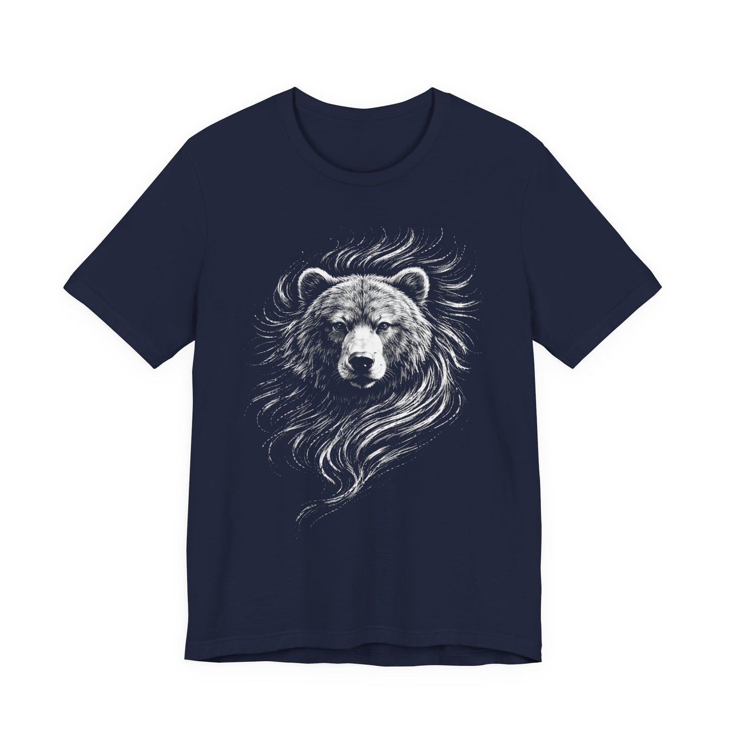 Grizzly Bear Portrait T-Shirt | Hand-Drawn Wildlife Tee in chalk style