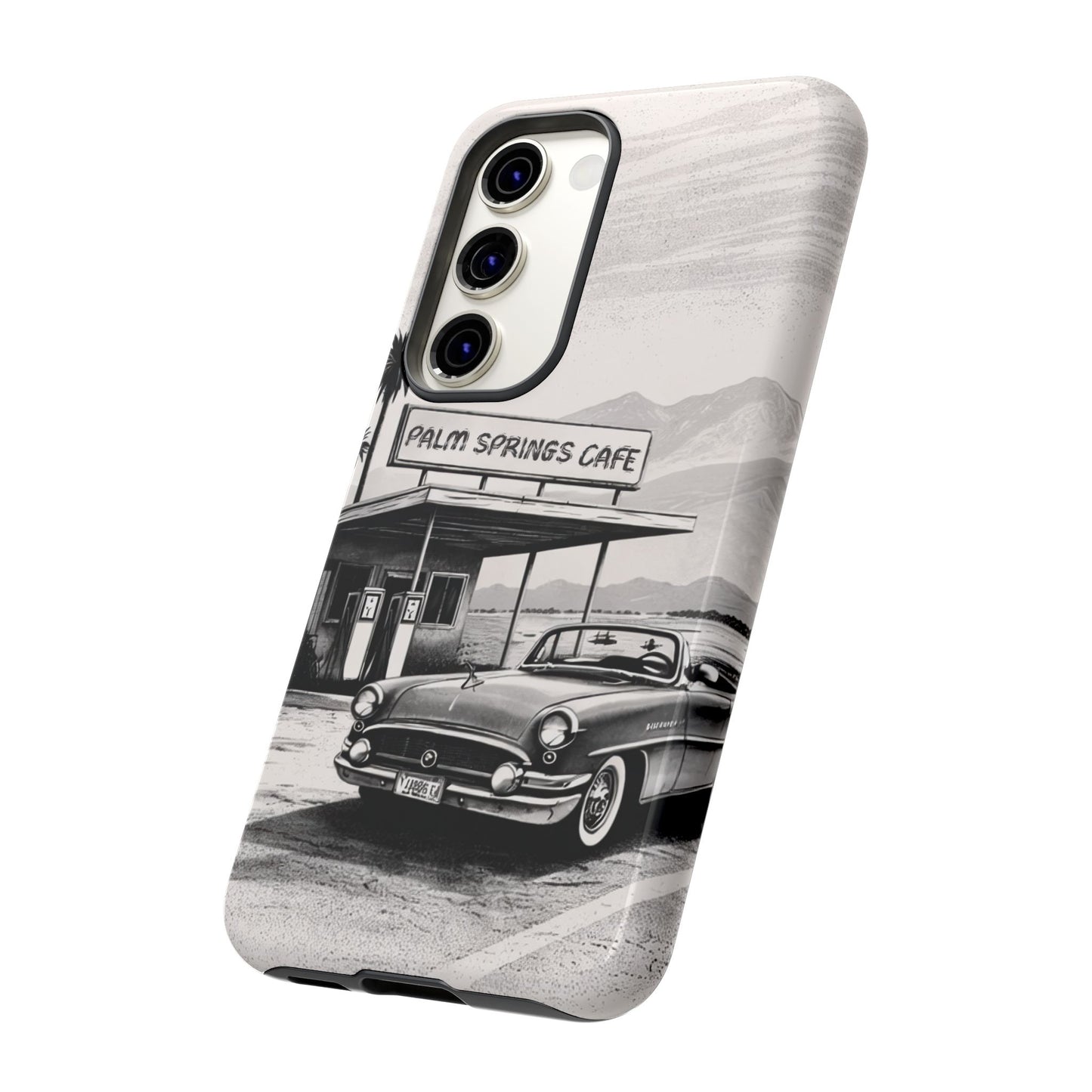 Vintage Palm Springs Cafe Phone Case – Retro Convertible Roadtrip Design