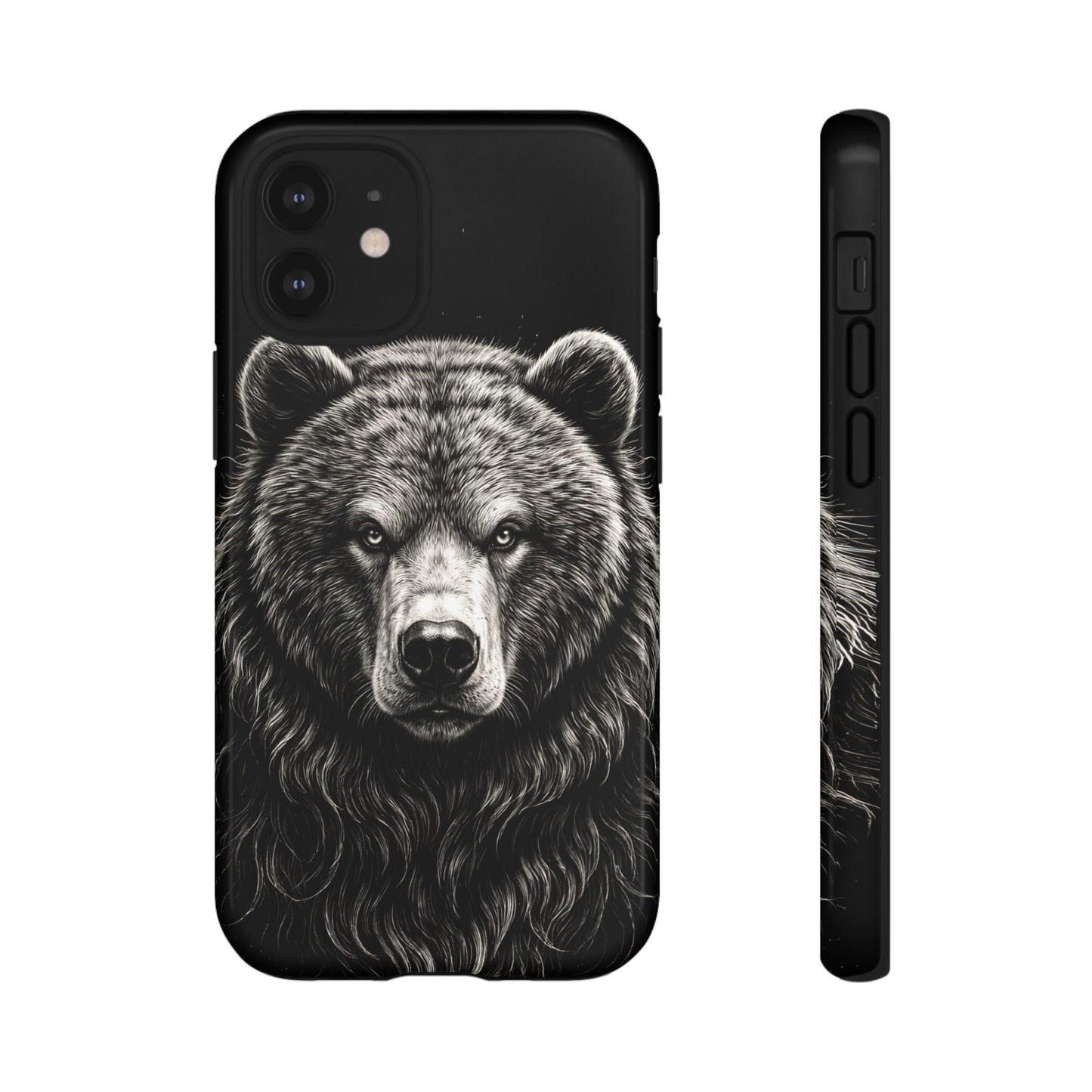 Sketch of a Bear Face Tough Phone Case – Rugged Wild Bear Phone Cover