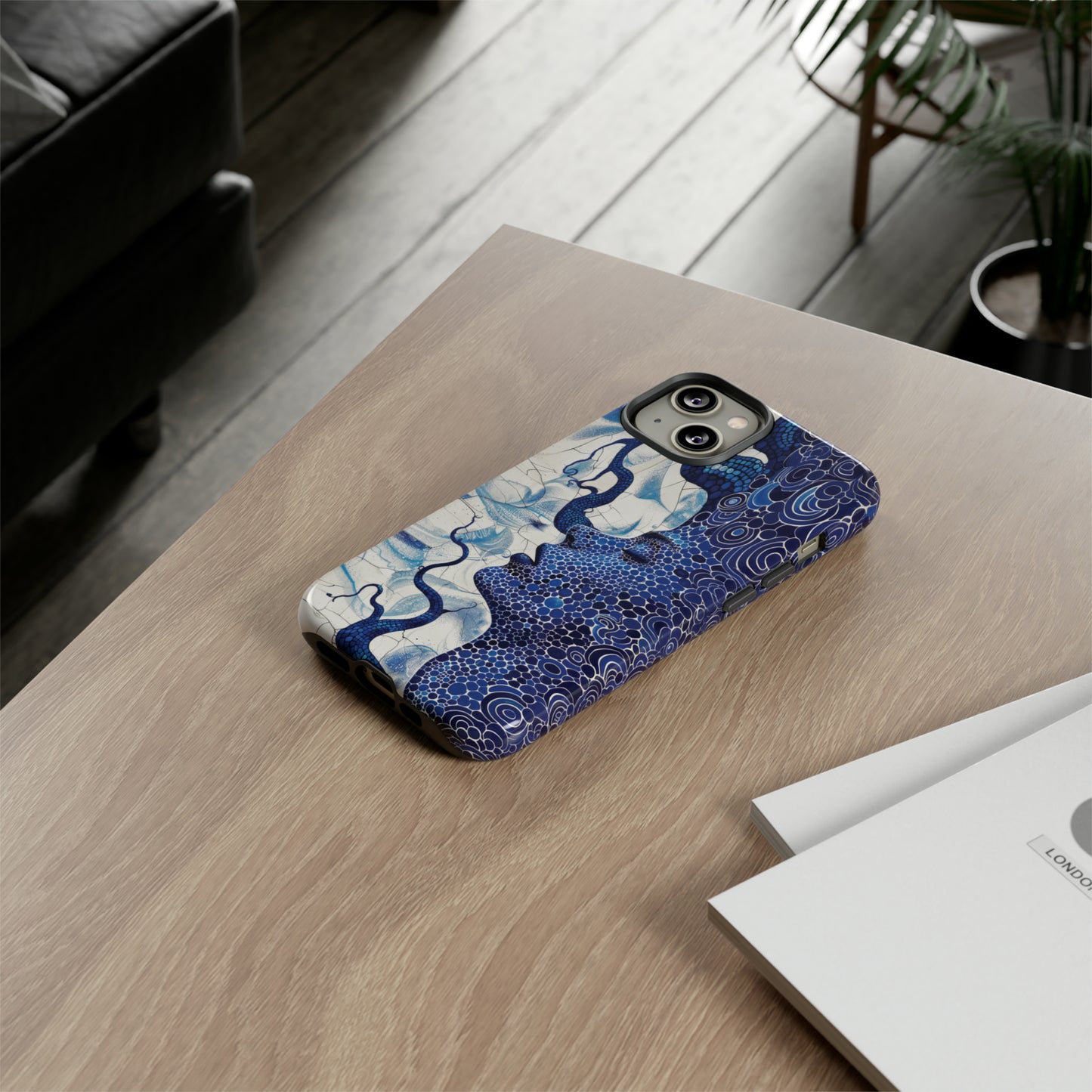 Phone Case, blue woman Artistic design, Tough Case, Colorful whimsical fantasy design, iPhone 15, 14, 13, 12, 11, Samsung, Pixel