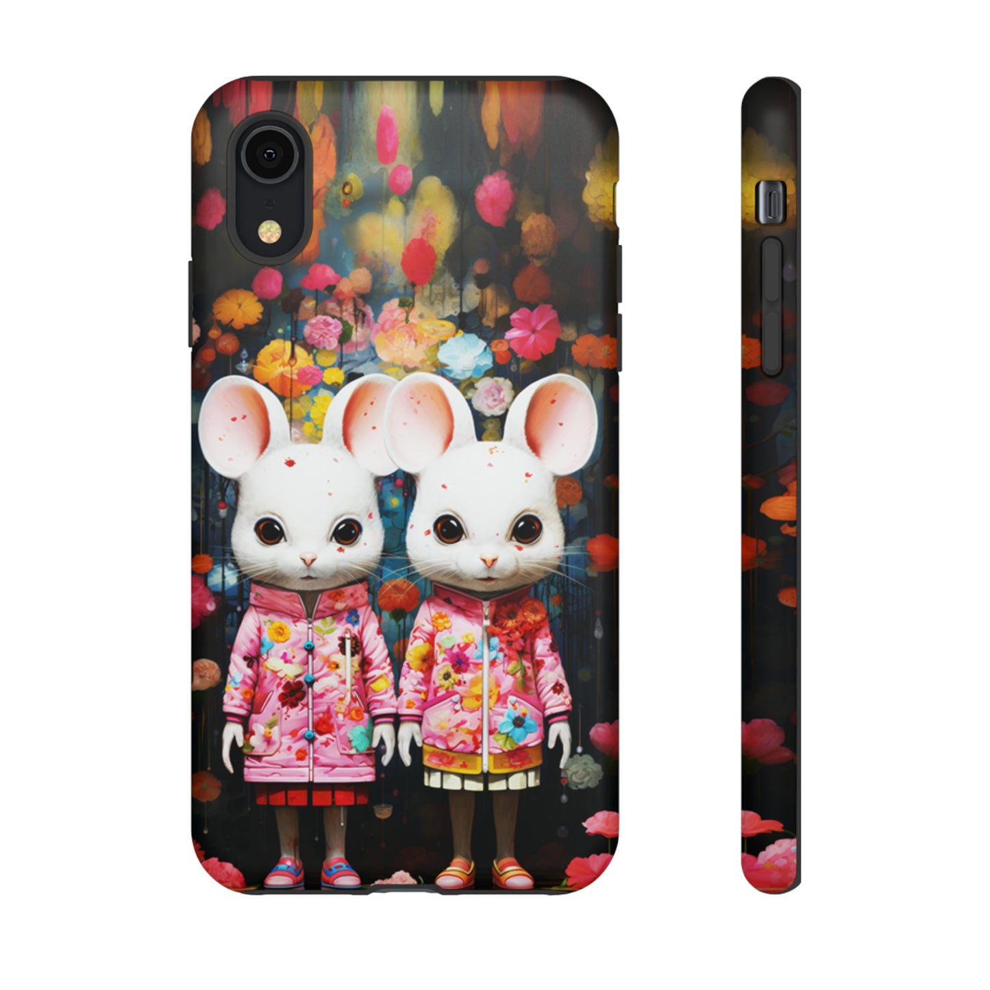 Two mice and flowers Tough Cases