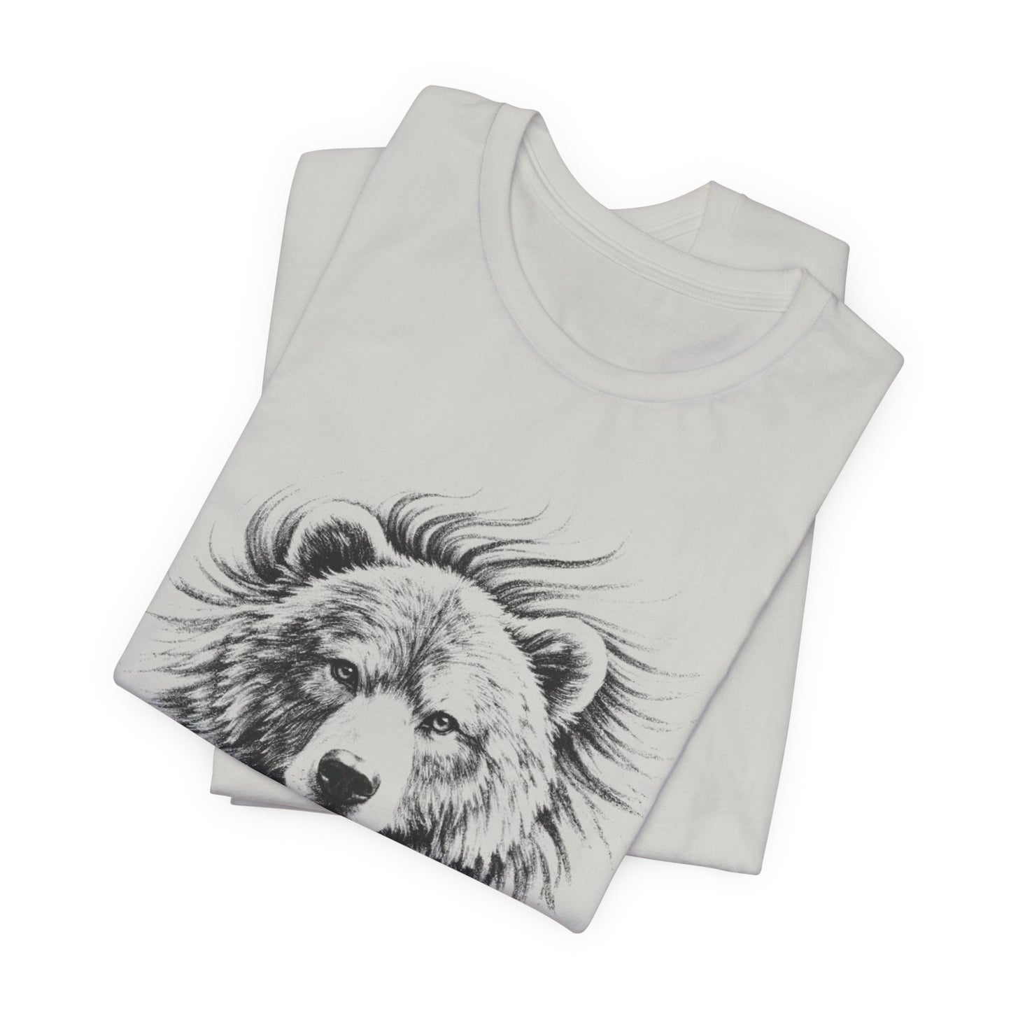 Bear Head Illustration T-Shirt | Hand-Drawn Wildlife Sketch