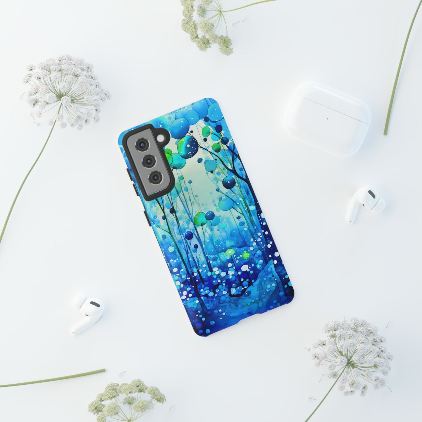 Blue fantasy forest Tough Cases