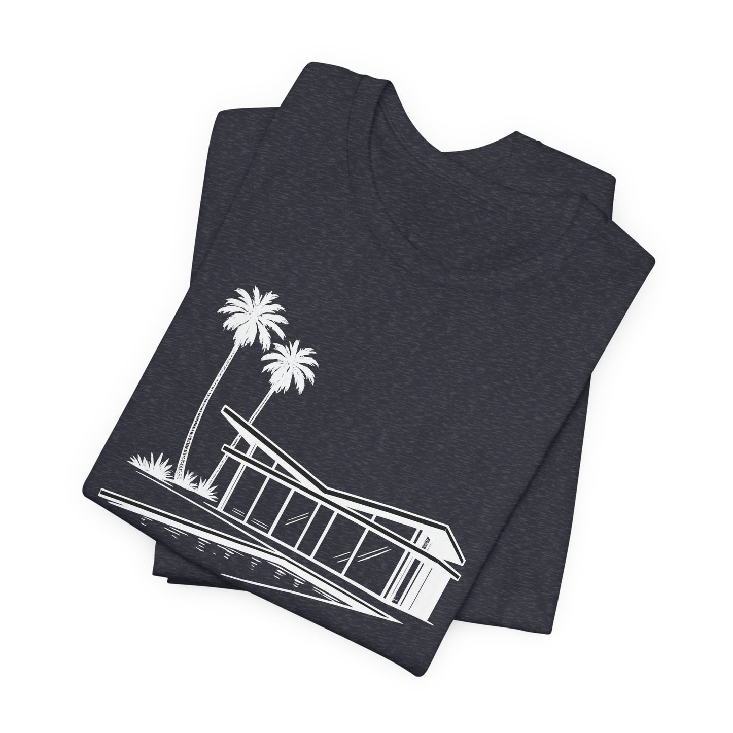 Mid-Century Modern House Tee Mid Century Icons series— Palm Tree Architectural Graphic Shirt, Mid Century modern, Palm Springs