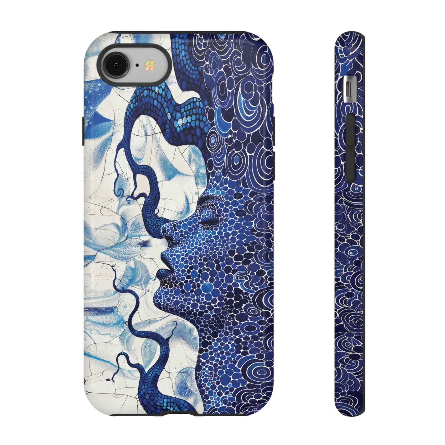 Phone Case, blue woman Artistic design, Tough Case, Colorful whimsical fantasy design, iPhone 15, 14, 13, 12, 11, Samsung, Pixel