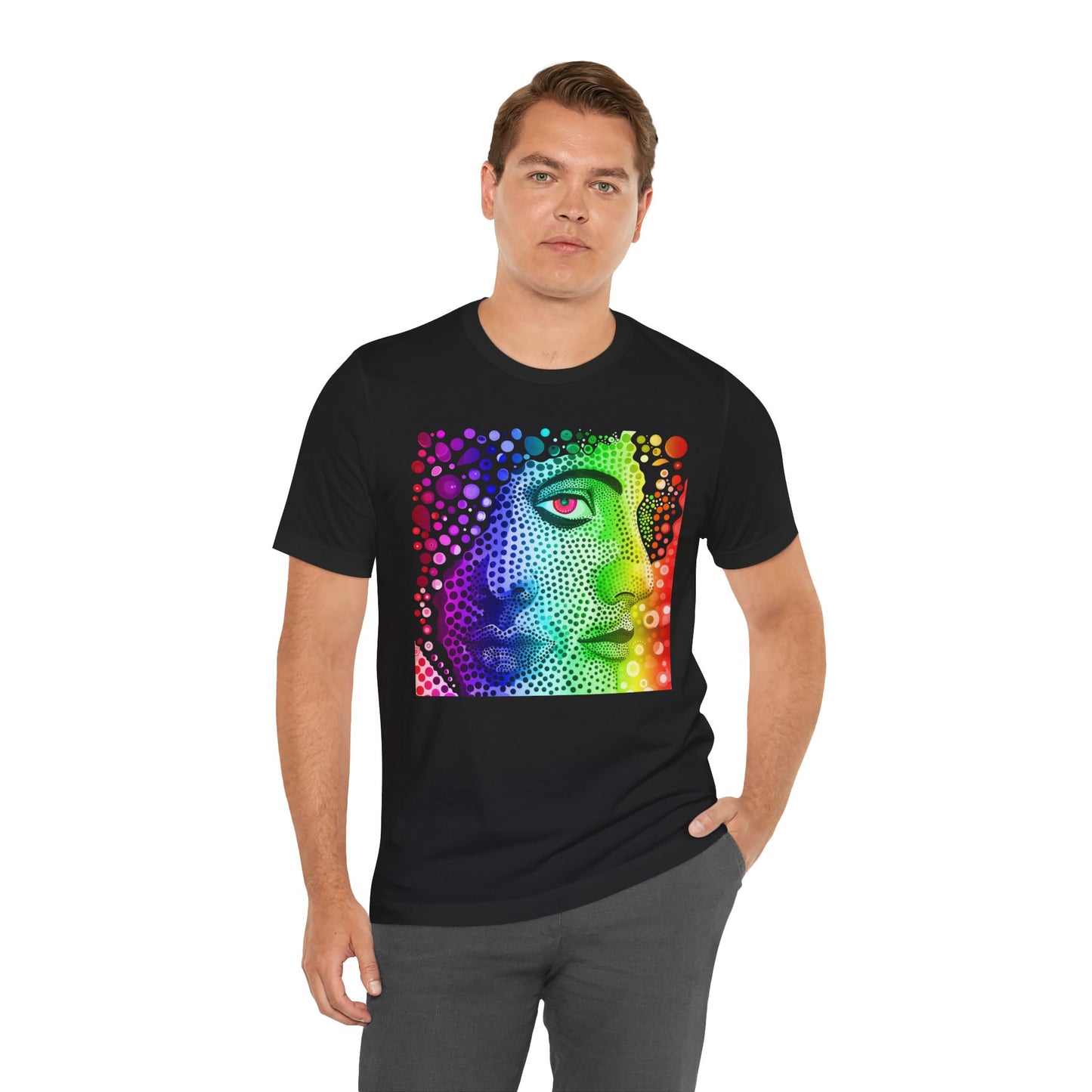 Two faced rainbow Unisex Jersey Short Sleeve Tee