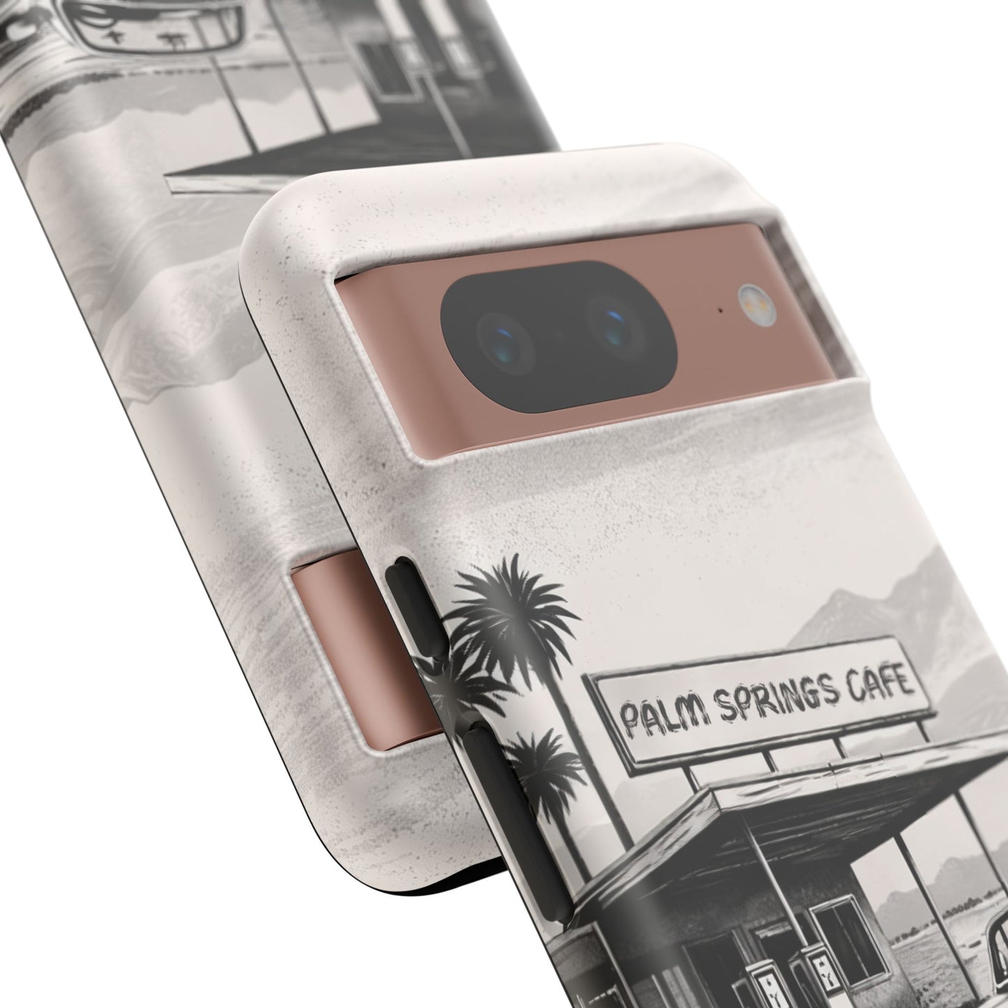 Vintage Palm Springs Cafe Phone Case – Retro Convertible Roadtrip Design
