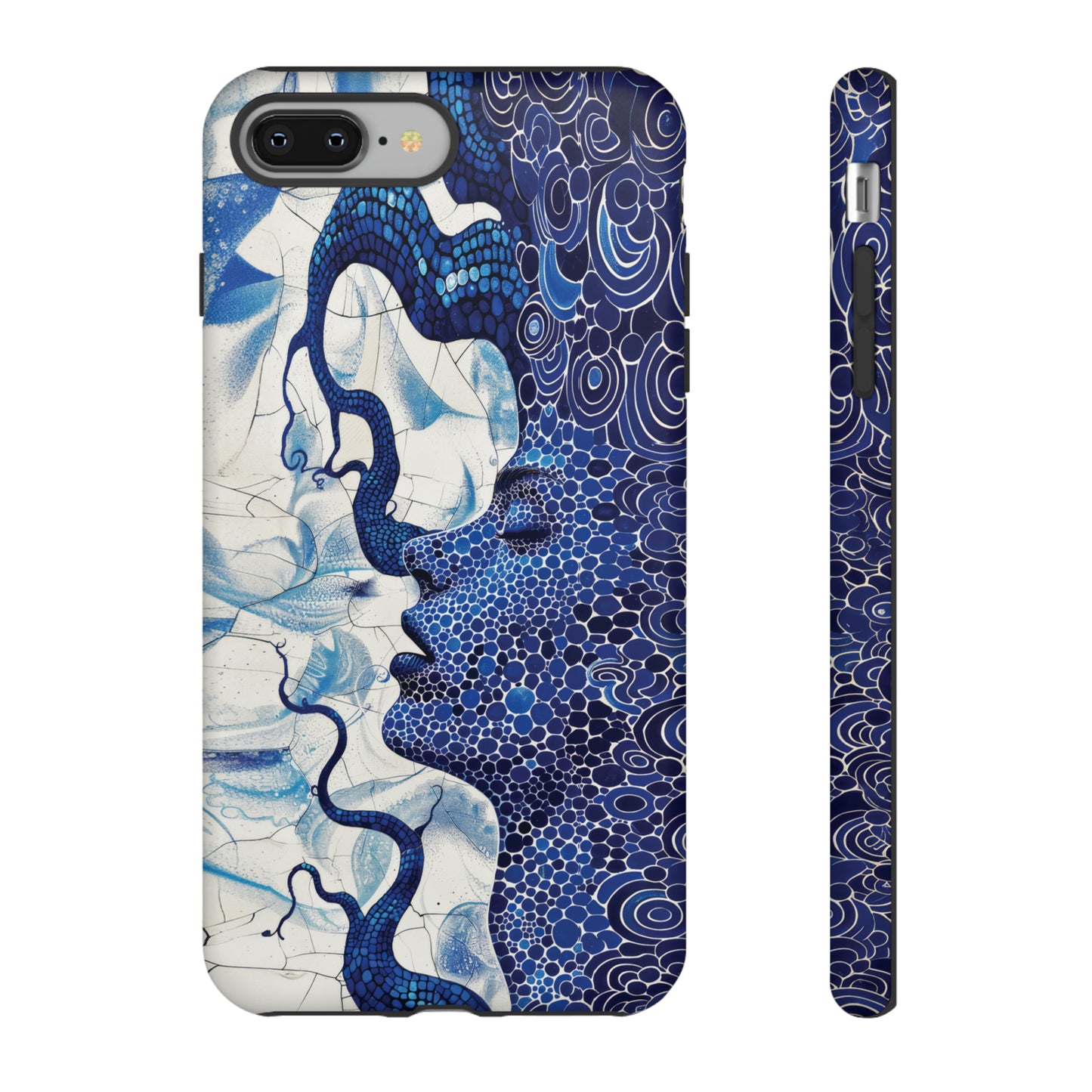 Phone Case, blue woman Artistic design, Tough Case, Colorful whimsical fantasy design, iPhone 15, 14, 13, 12, 11, Samsung, Pixel