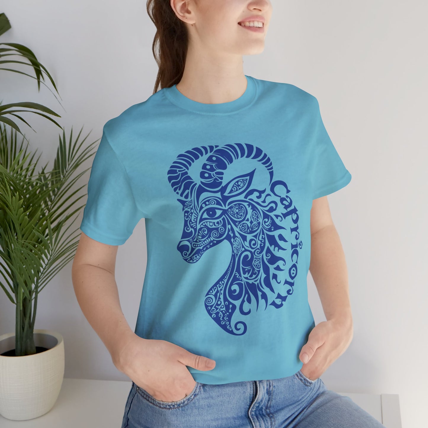 Capricorn blue graphic Unisex Jersey Short Sleeve Tee