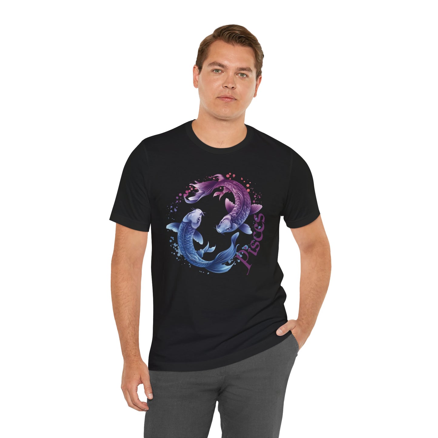 Pisces Artistic Zodiac Unisex Tee, Jersey Short Sleeve Tee, Your Perfect Everyday Favorite