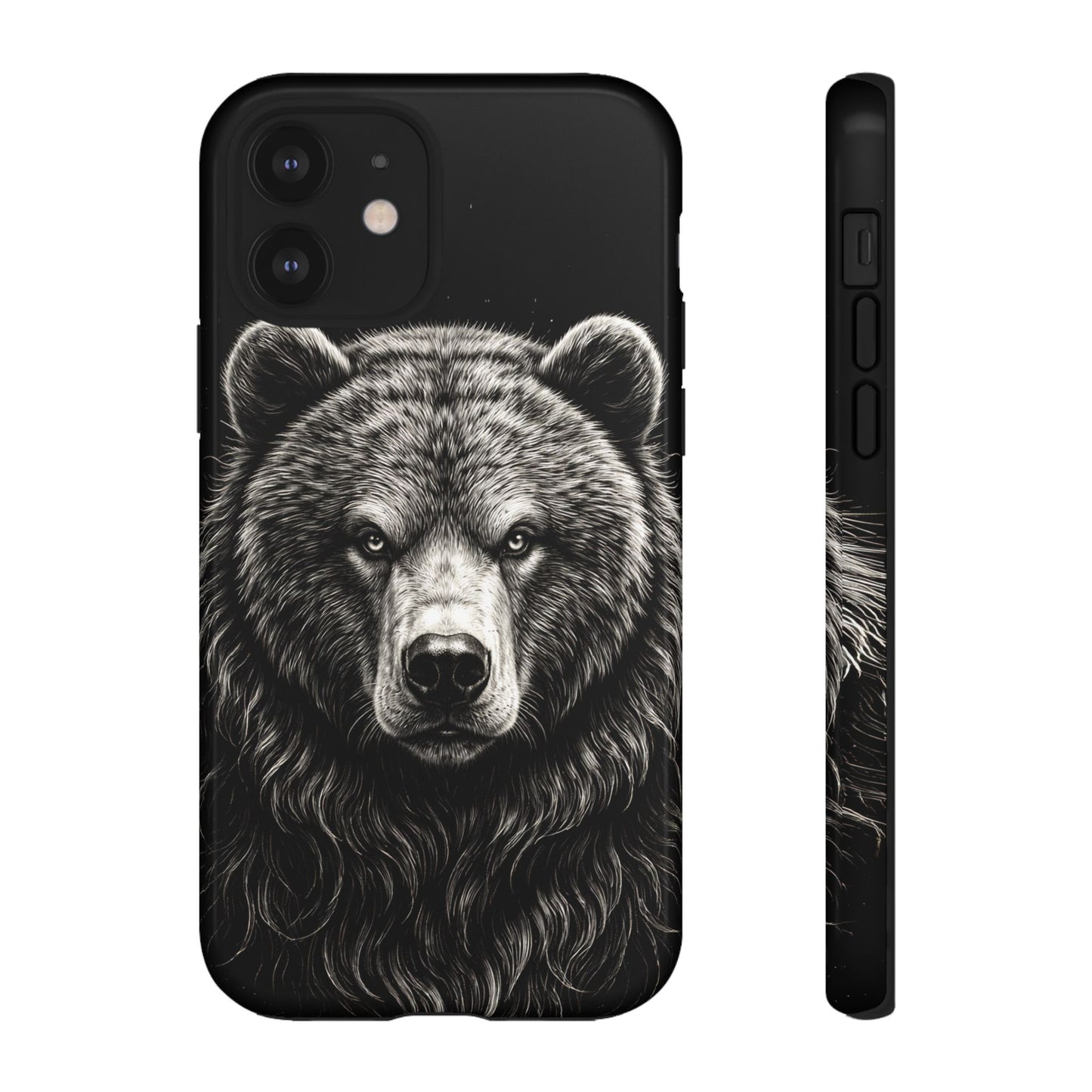 Sketch of a Bear Face Tough Phone Case – Rugged Wild Bear Phone Cover