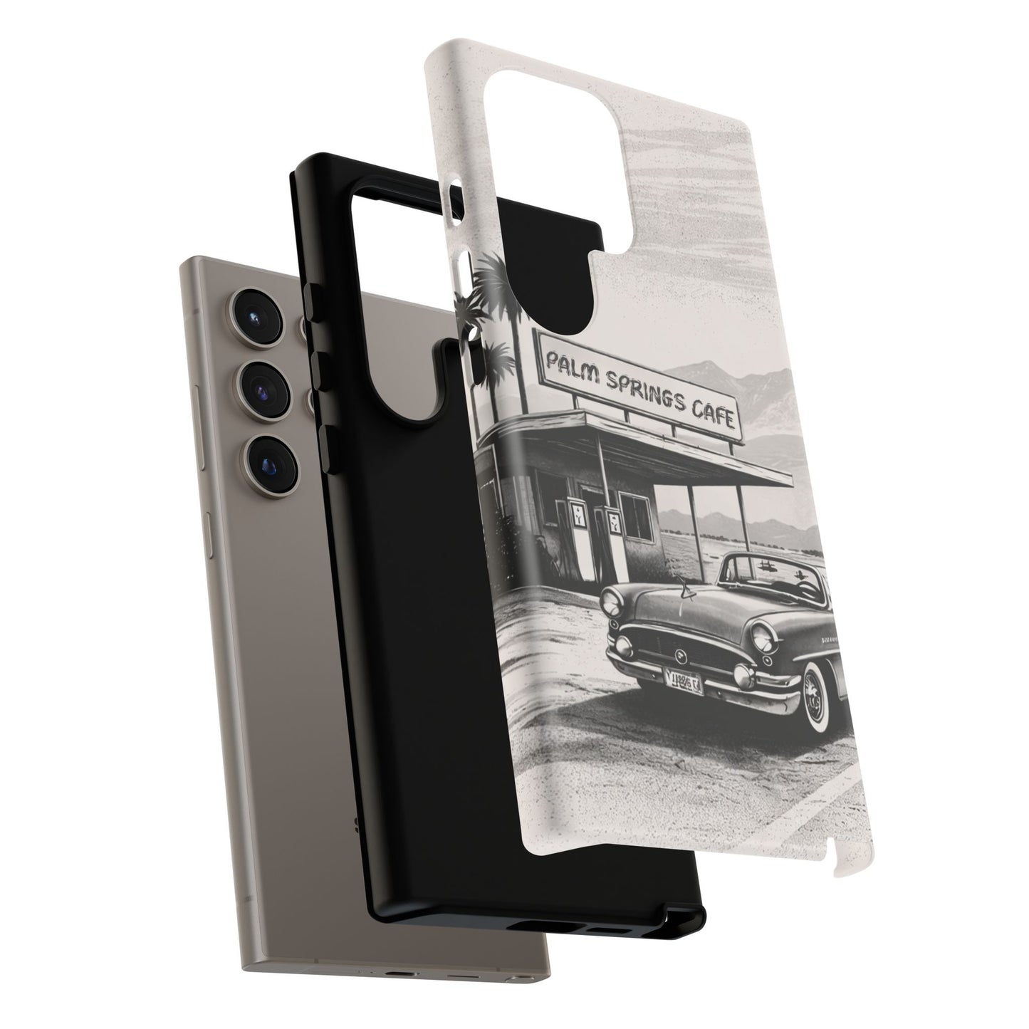 Vintage Palm Springs Cafe Phone Case – Retro Convertible Roadtrip Design